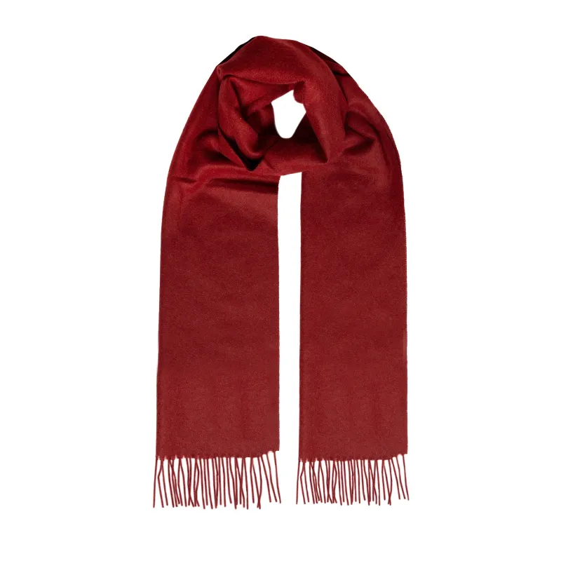 Heritage Large Plain Cashmere Scarf with Tassels and Gift Box made by Dents Gloves
