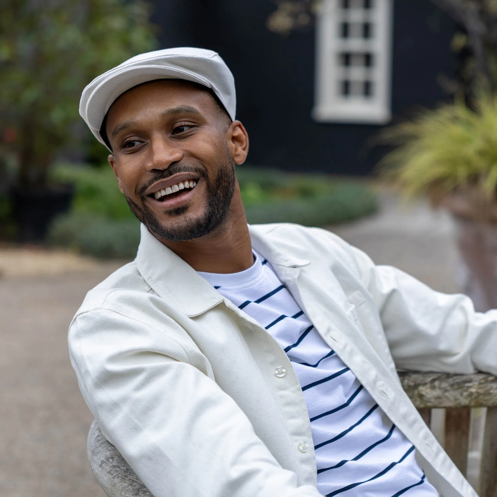 Men’s Herringbone Cotton and Linen-Blend Flat Cap sold by Dents Gloves product image thumbnail 4