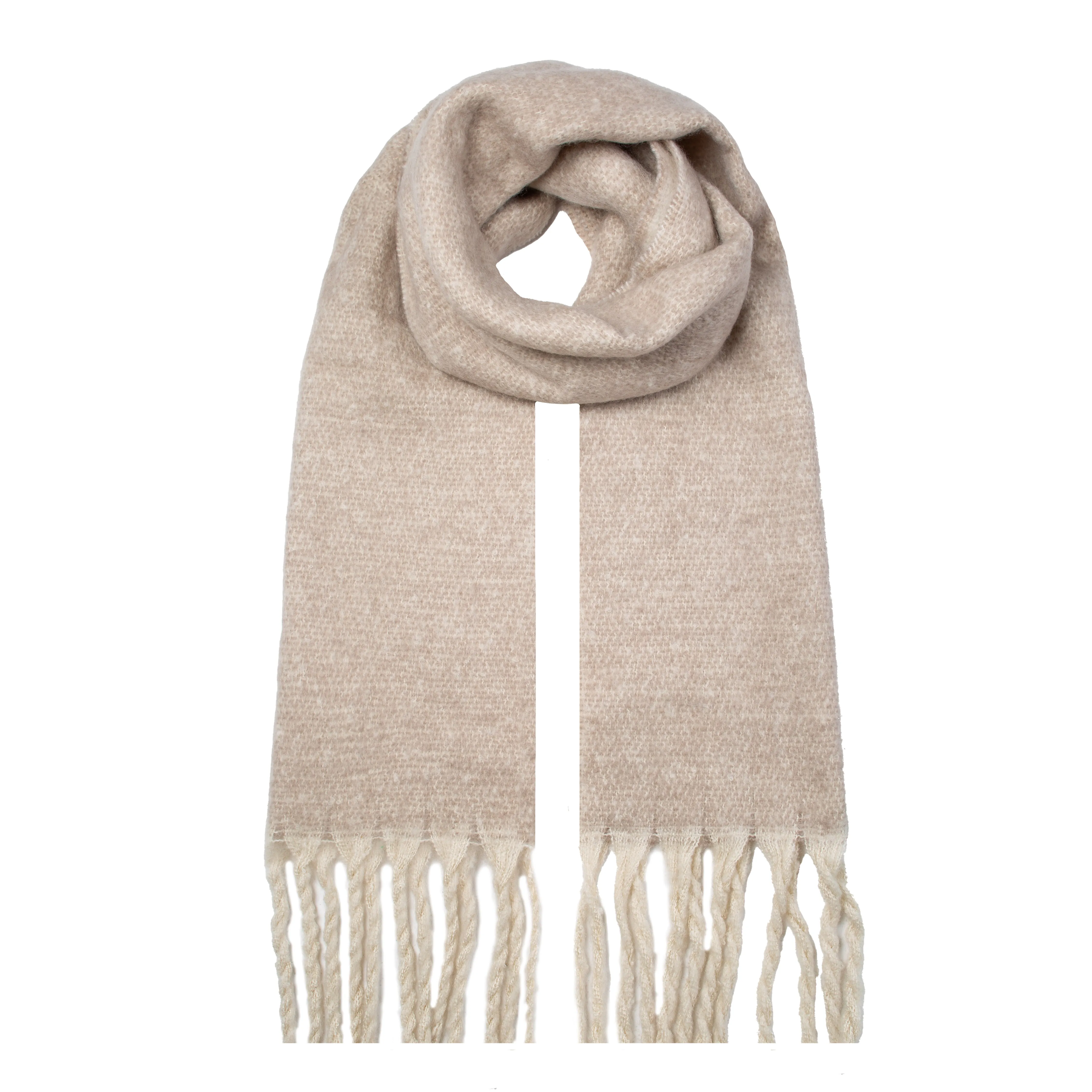 Women's Reversible Two-Tone Blanket Scarf with Tassels sold by Dents Gloves