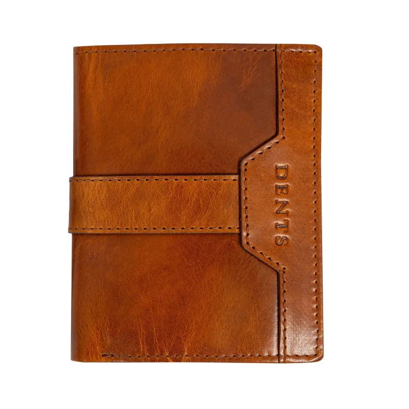 Men’s Distressed Leather Passcase Wallet with RFID Blocking and Window Pocket made by Dents Gloves