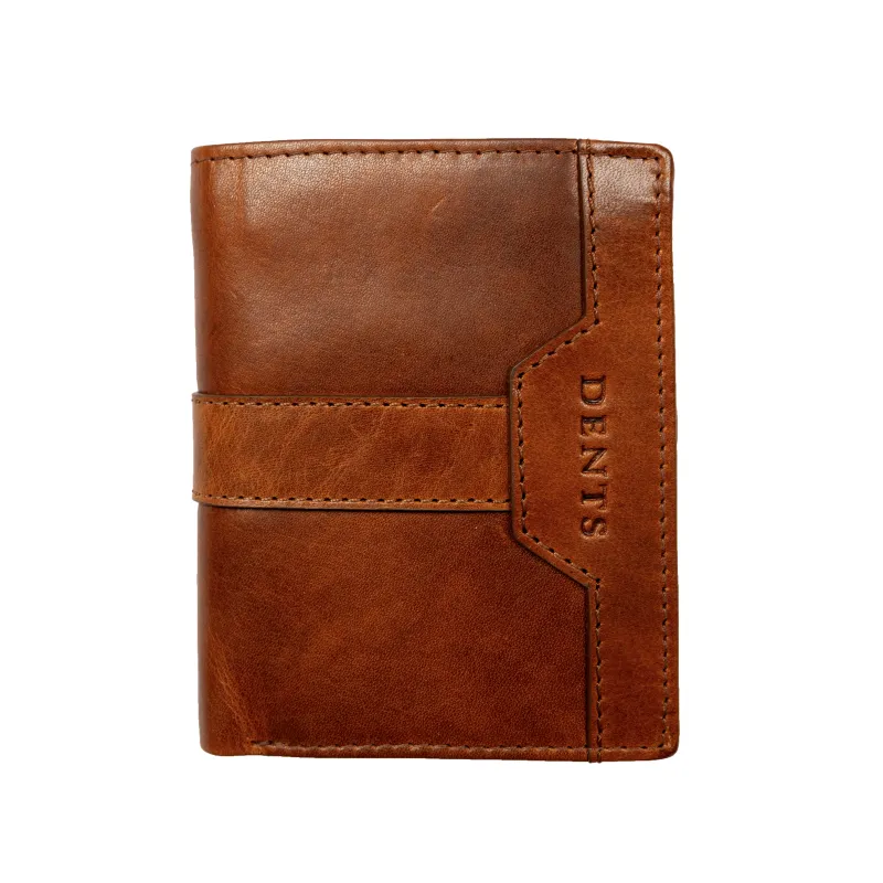 Men’s Distressed Leather Passcase Card Holder with RFID Blocking and Removable Window Pocket made by Dents Gloves