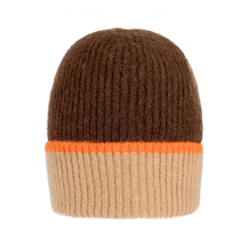 Women’s Beanie Hat with Colour-contrast Brim made by Dents Gloves