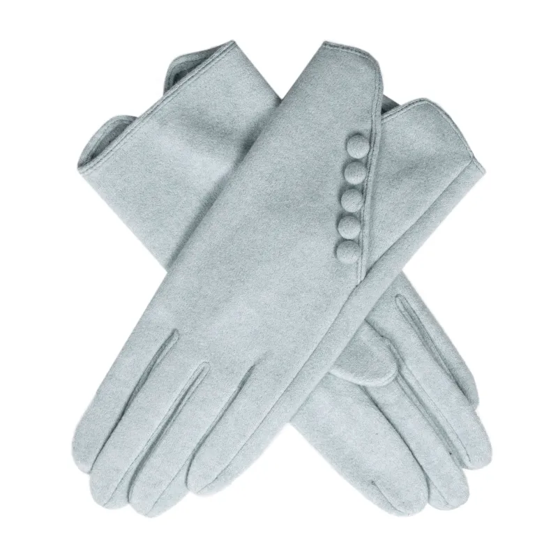 Women’s Touchscreen Fabric Gloves with Buttons made by Dents Gloves