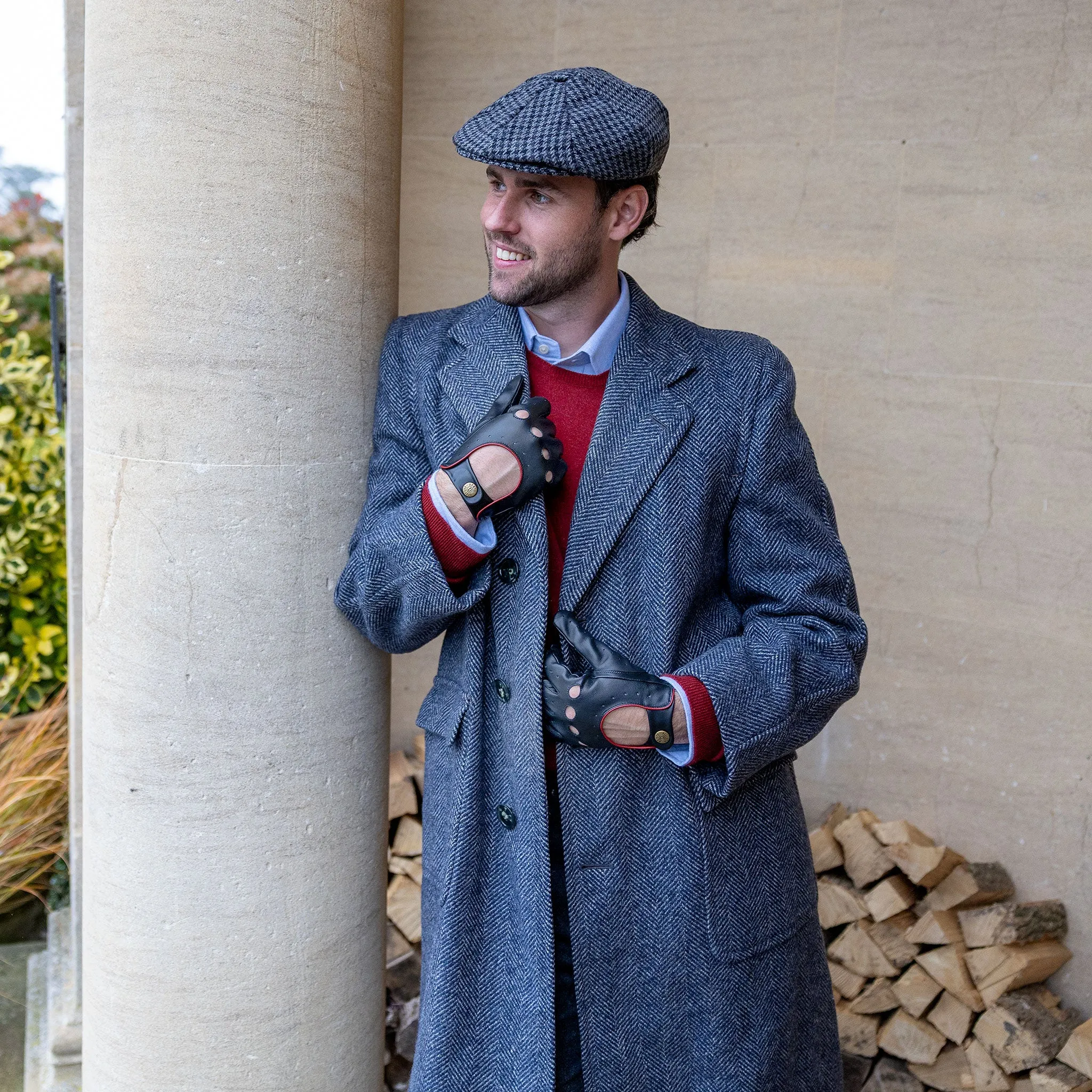 Men’s Dogtooth Tweed Newsboy Cap sold by Dents Gloves product image thumbnail 3