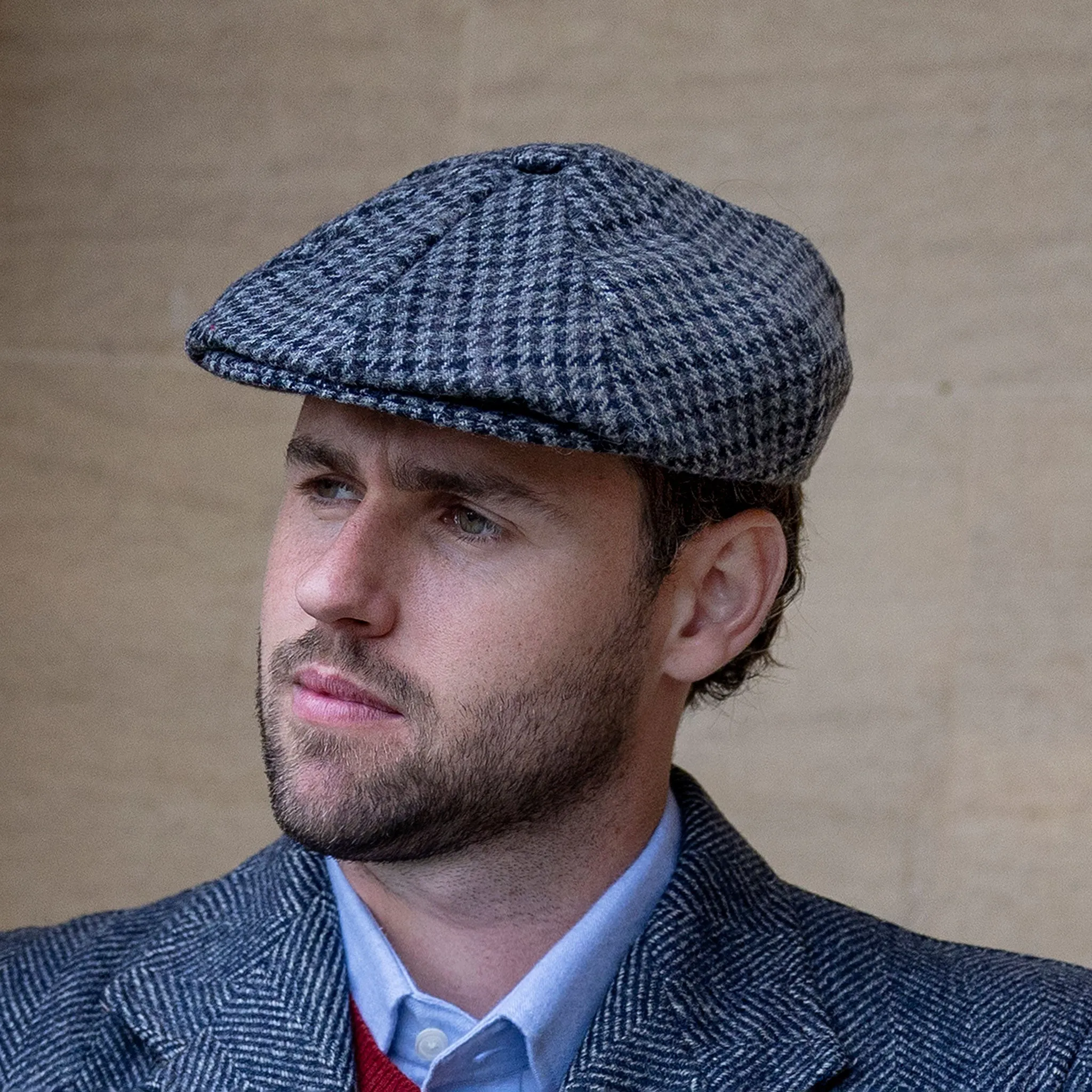 Men’s Dogtooth Tweed Newsboy Cap sold by Dents Gloves product image thumbnail 2