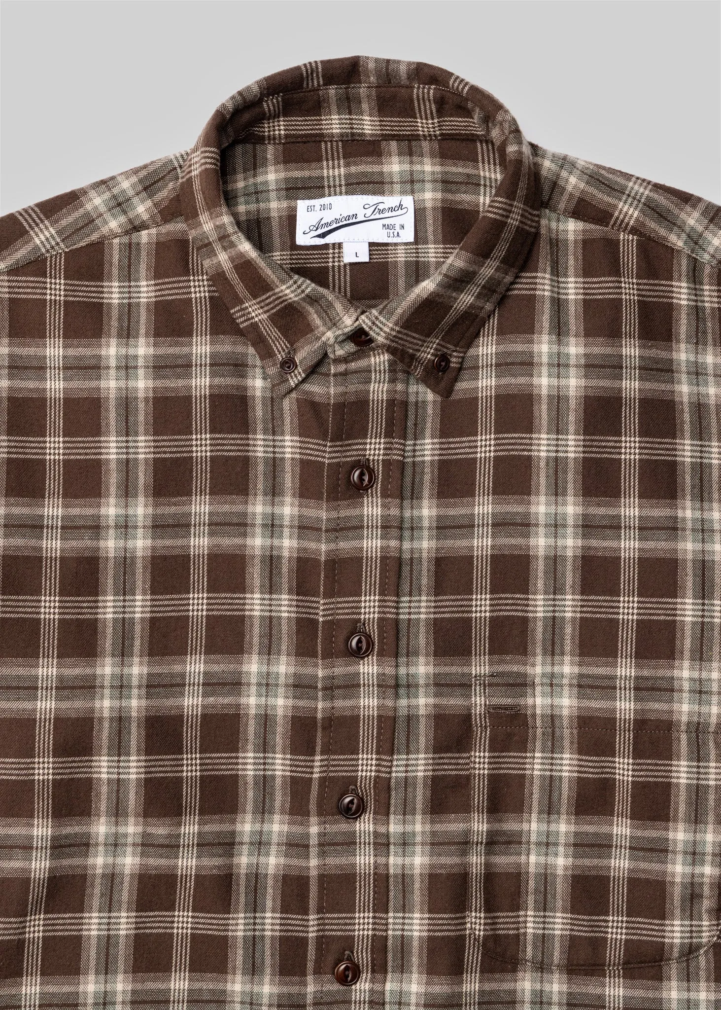 Brushed Plaid Button Down Shirt sold by American Trench product image thumbnail 3