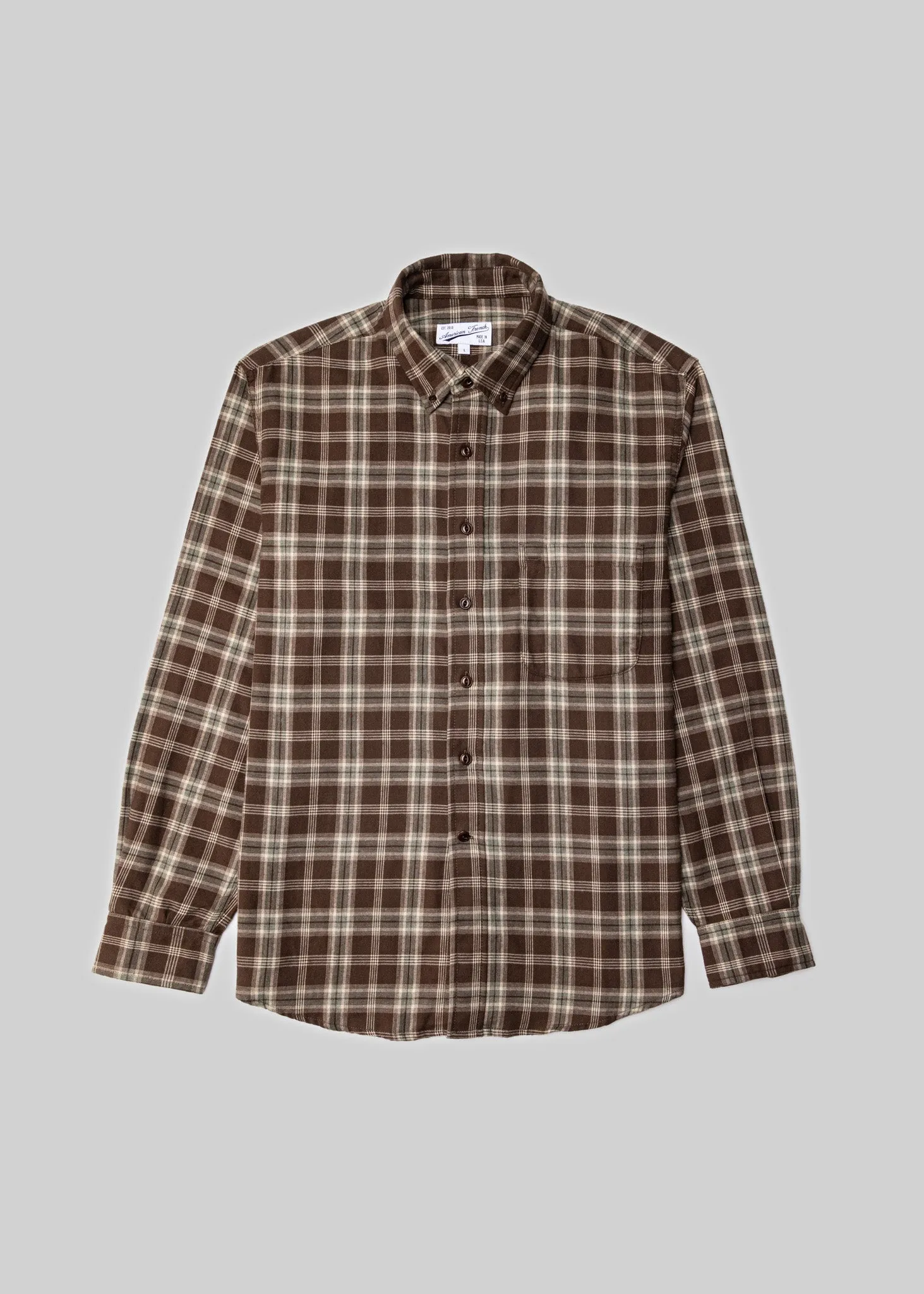 Brushed Plaid Button Down Shirt sold by American Trench
