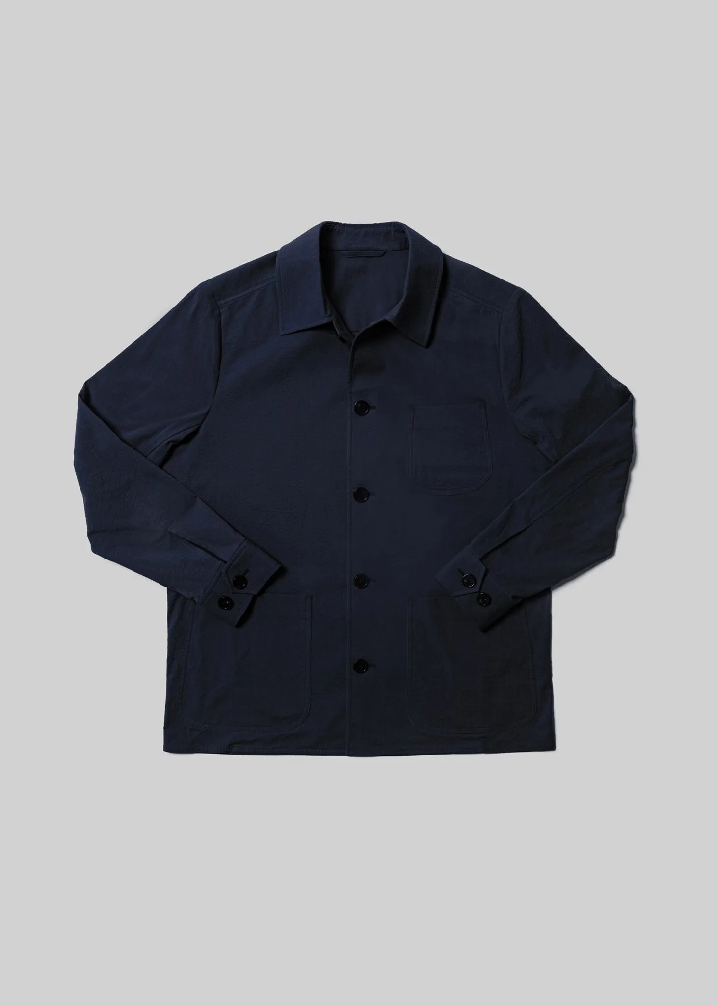 J. Press x American Trench Seersucker Chore Coat sold by American Trench