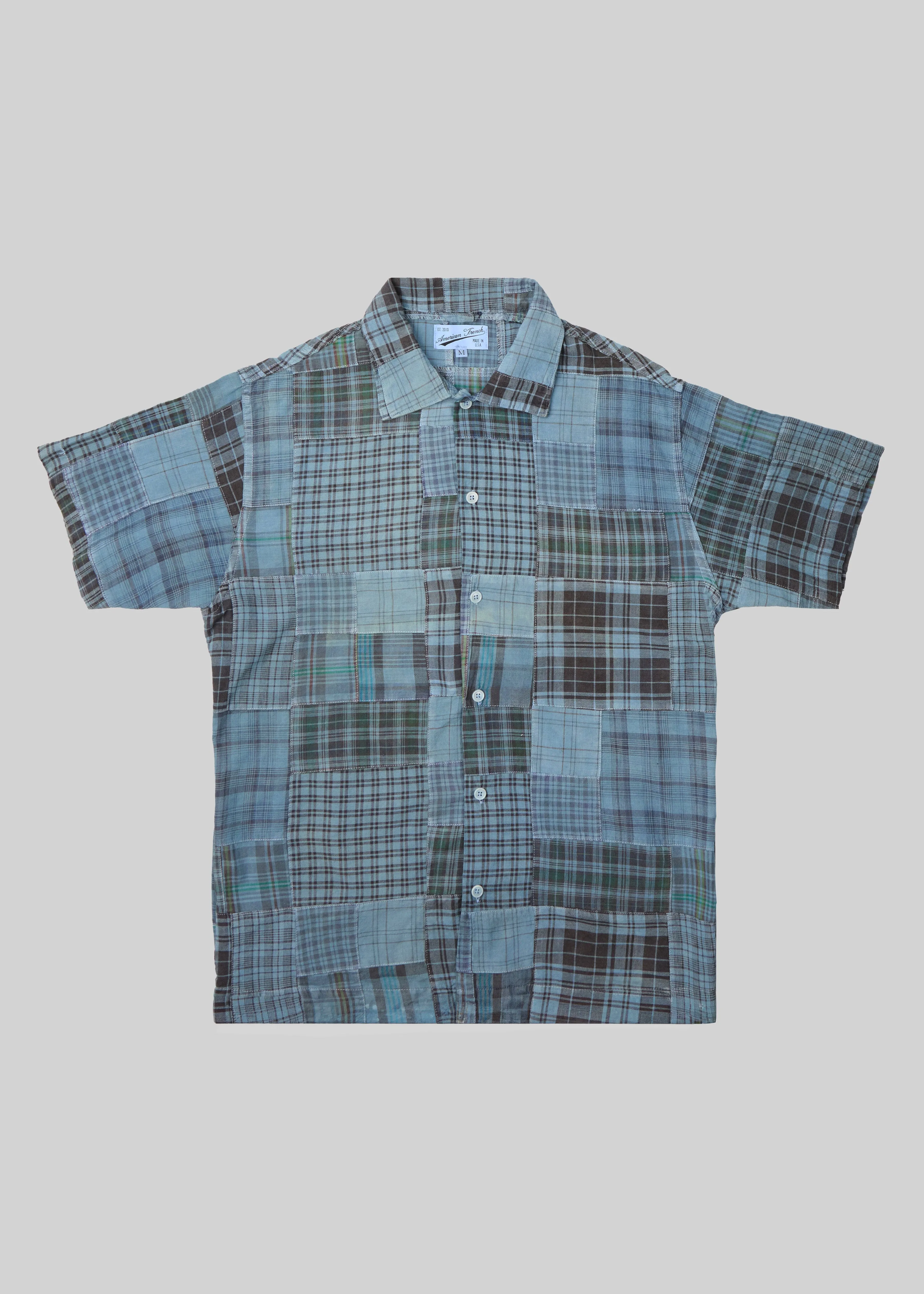 Natural-Dyed Patchwork Madras Shirt sold by American Trench