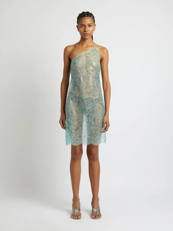 Laminated Lace Asymmetric Dress sold by Christopher Esber