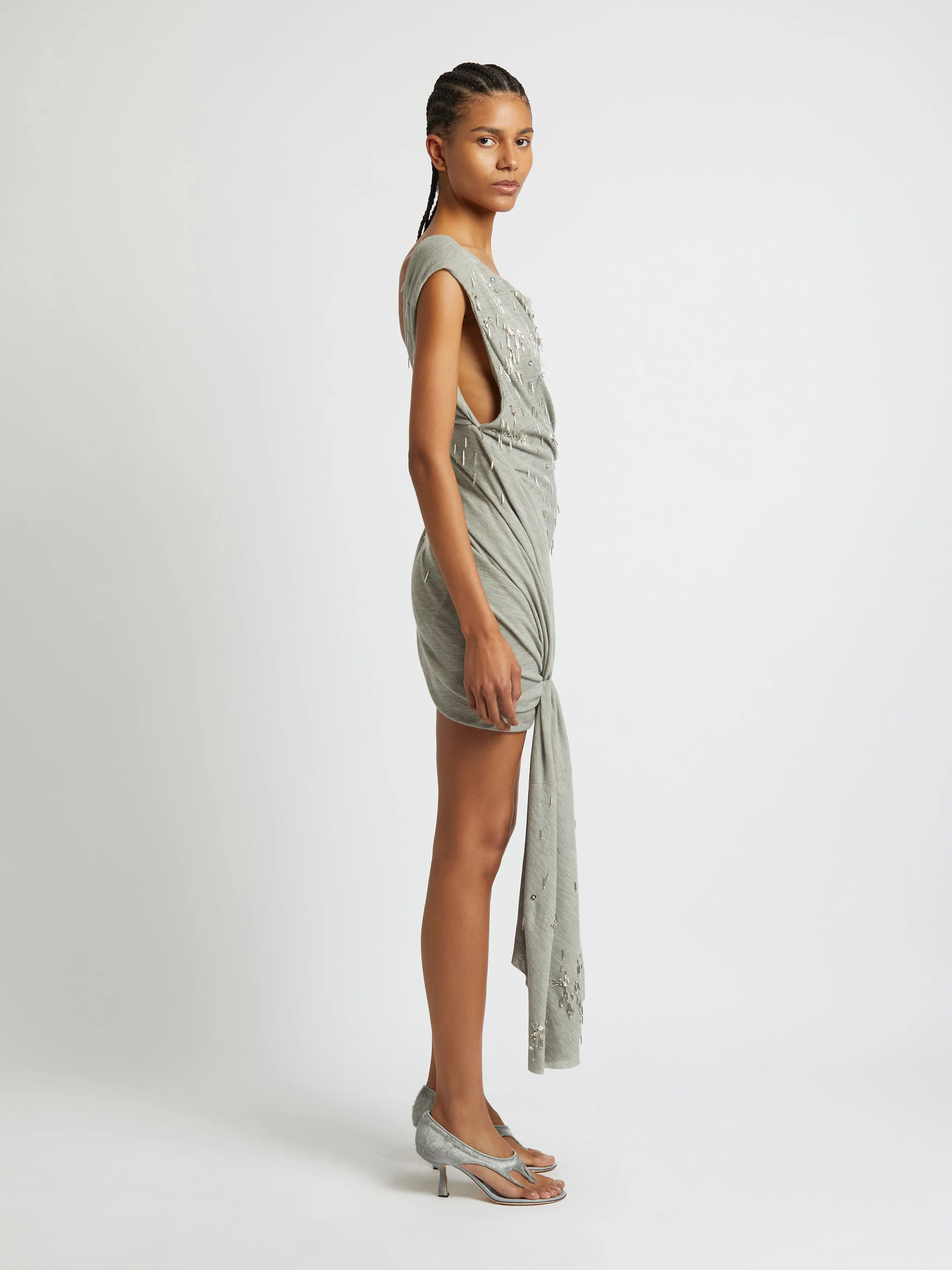 Crystal Cluster Drape Micro Dress sold by Christopher Esber product image thumbnail 3