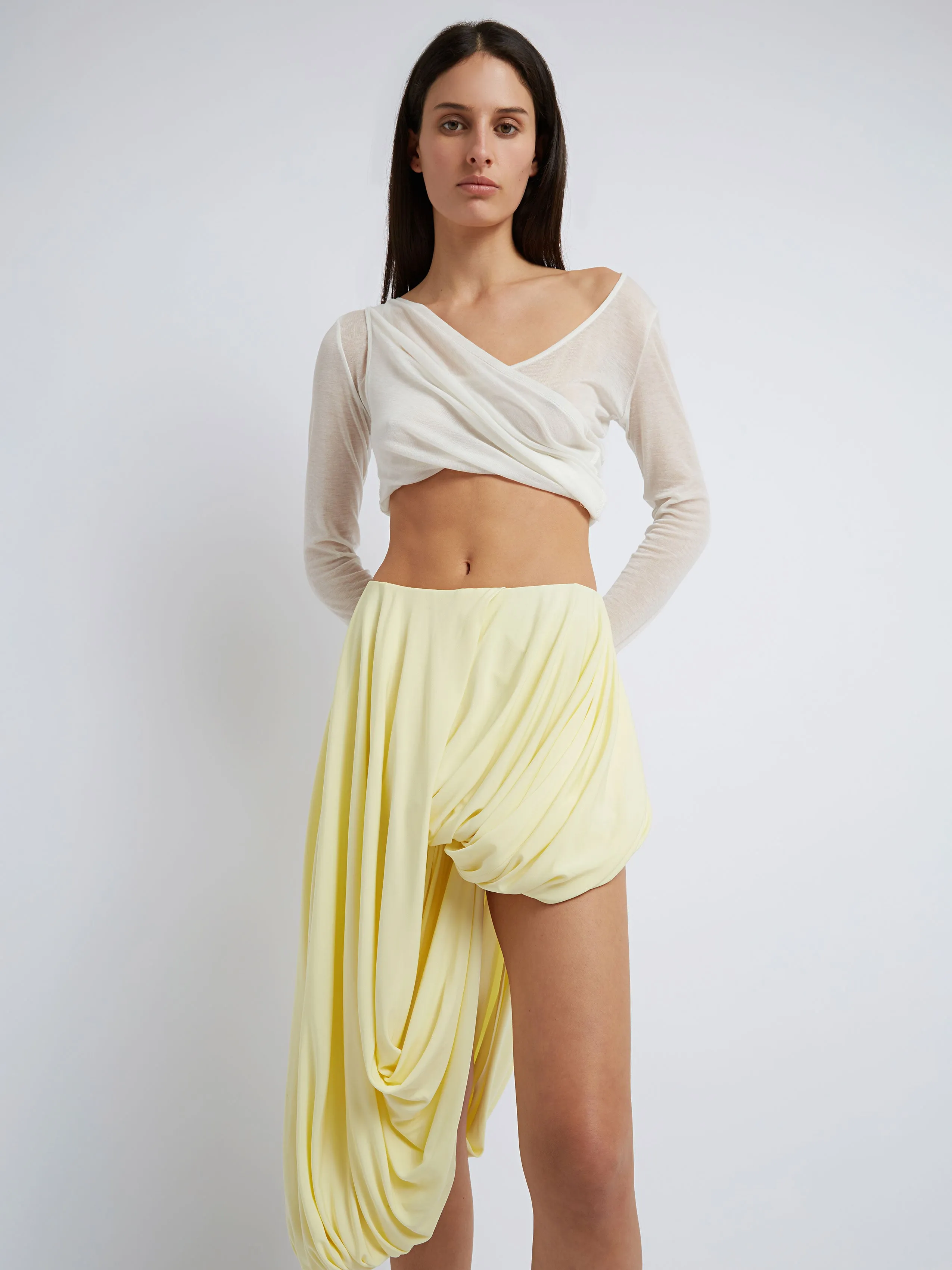 Folded Crop Long Sleeve Top sold by Christopher Esber
