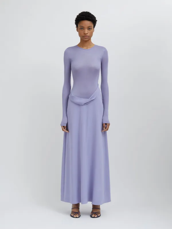Ribbed Long Sleeve Cowl Hip Dress sold by Christopher Esber