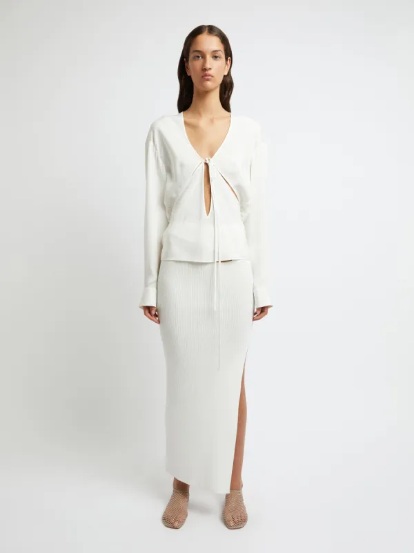 Triquetra Front Tie Shirt sold by Christopher Esber