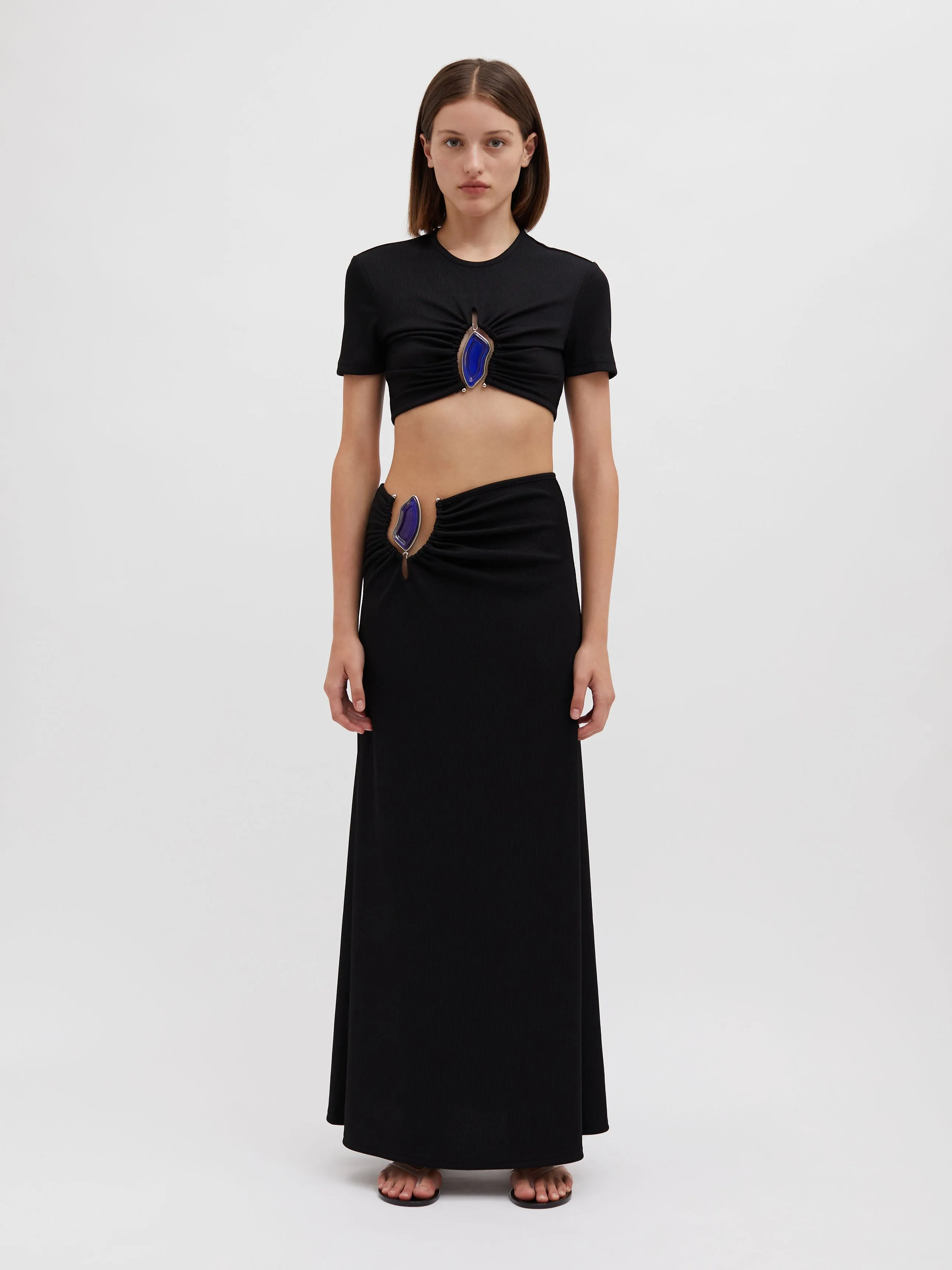 Moodstone Ruched Crop Tee sold by Christopher Esber product image thumbnail 2
