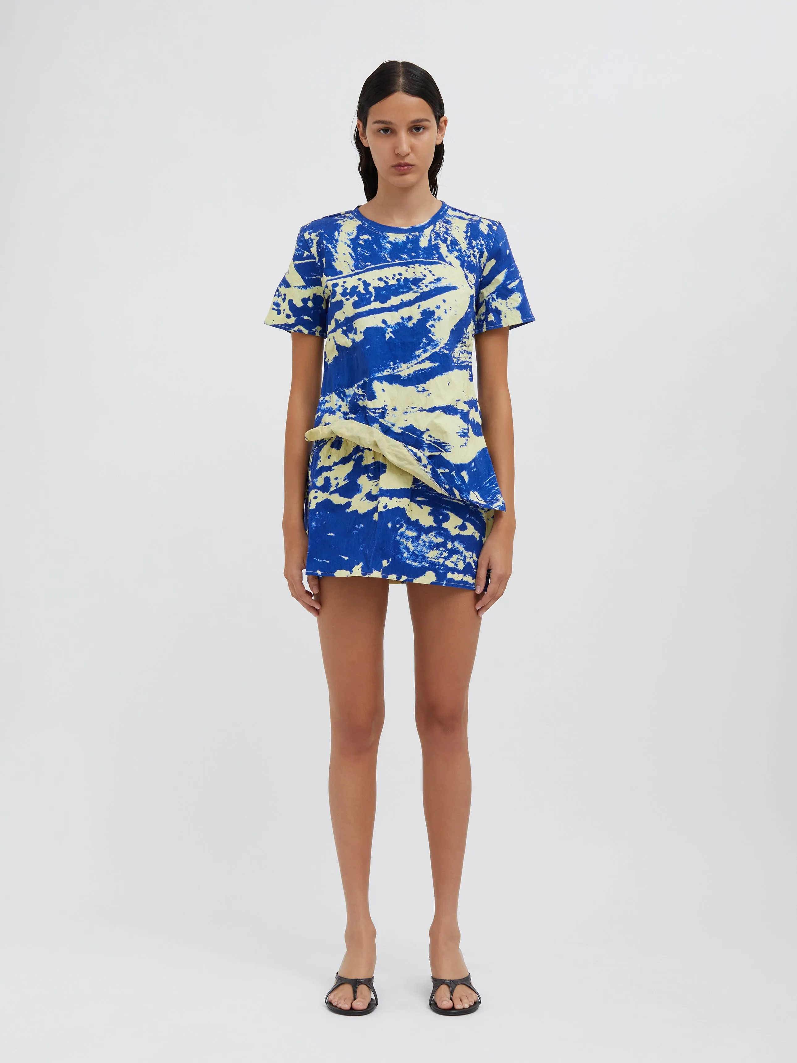 Platano Print Crushed Micro Skirt sold by Christopher Esber