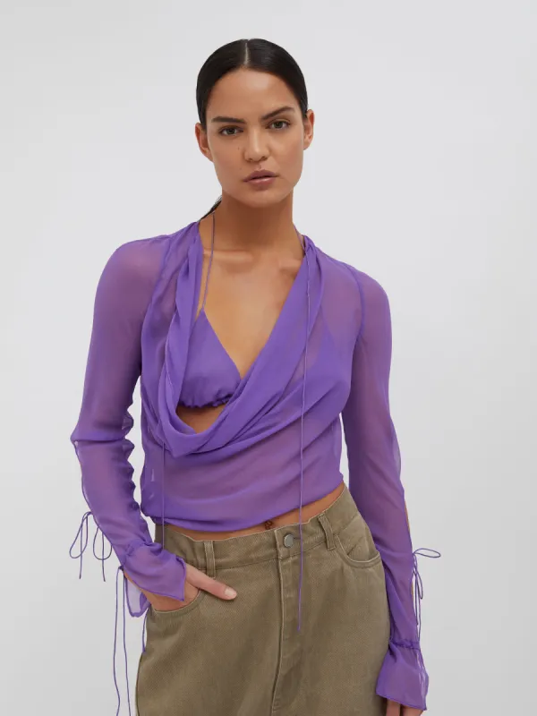 Mobius Long Sleeve Tie Top sold by Christopher Esber