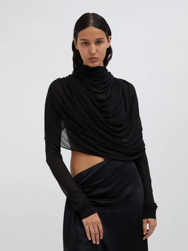 Casteret Draped Long Sleeve Shoulder Top sold by Christopher Esber