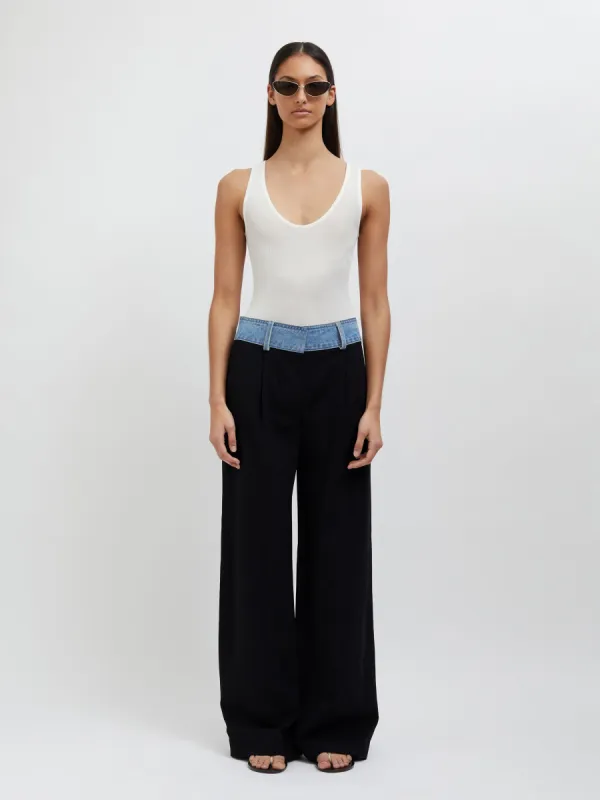 Deconstruct Denim Waisted Wool Trouser sold by Christopher Esber