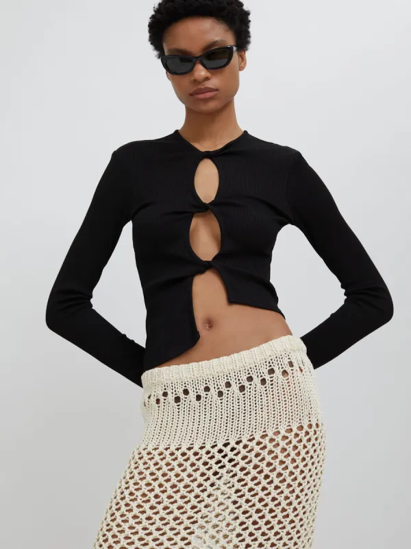 Open Twist Long Sleeve Top sold by Christopher Esber