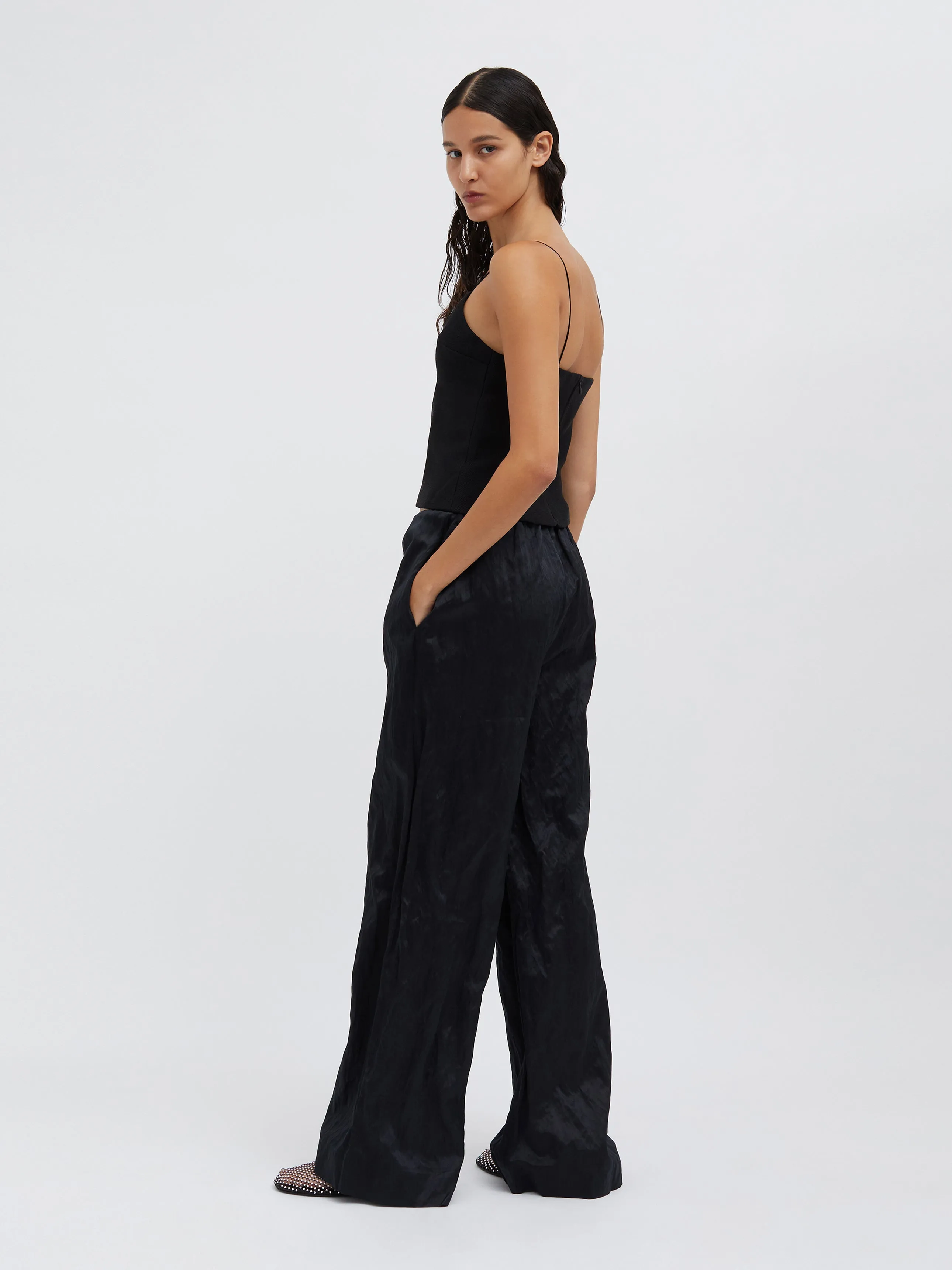 Satinned Silk Crush Trouser sold by Christopher Esber product image thumbnail 4