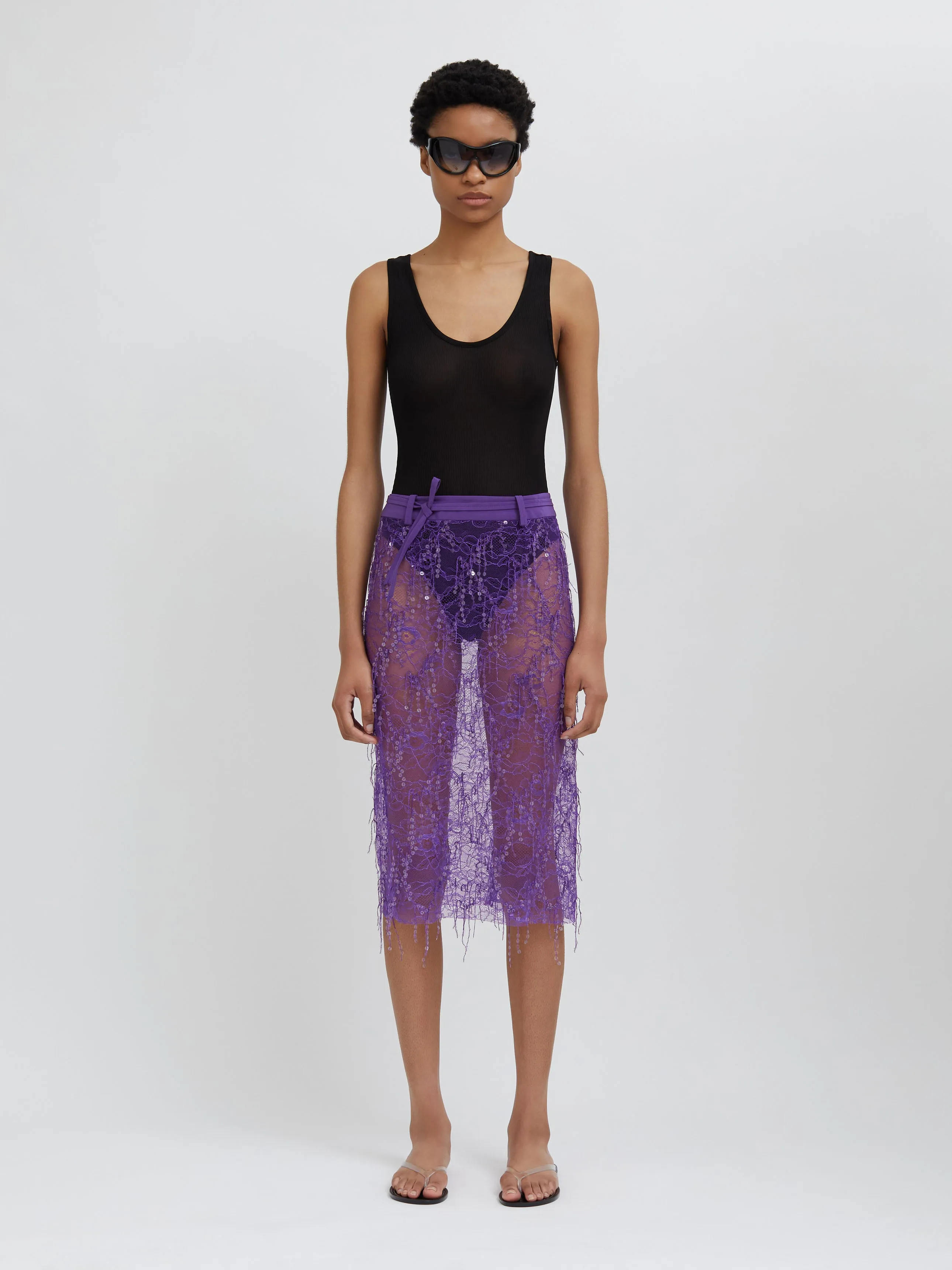 Beaded Ivy Lace Skirt sold by Christopher Esber