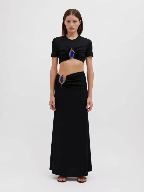 Moodstone Ruched Skirt sold by Christopher Esber