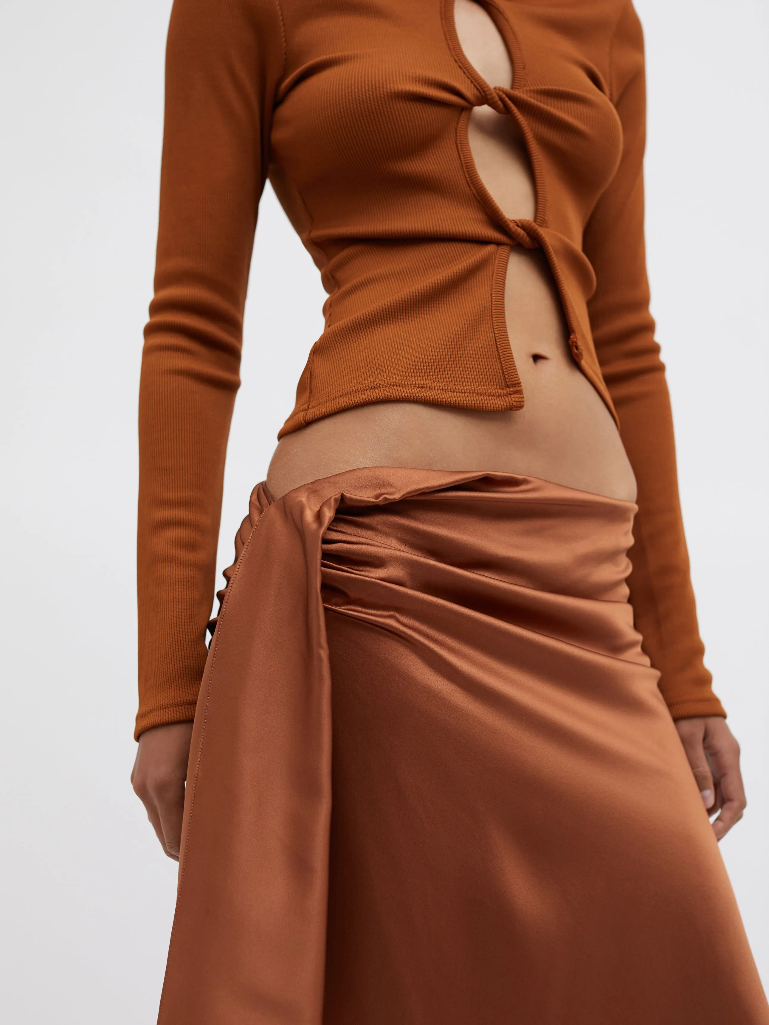 Cusco Silk Drape Mid Skirt sold by Christopher Esber product image thumbnail 4