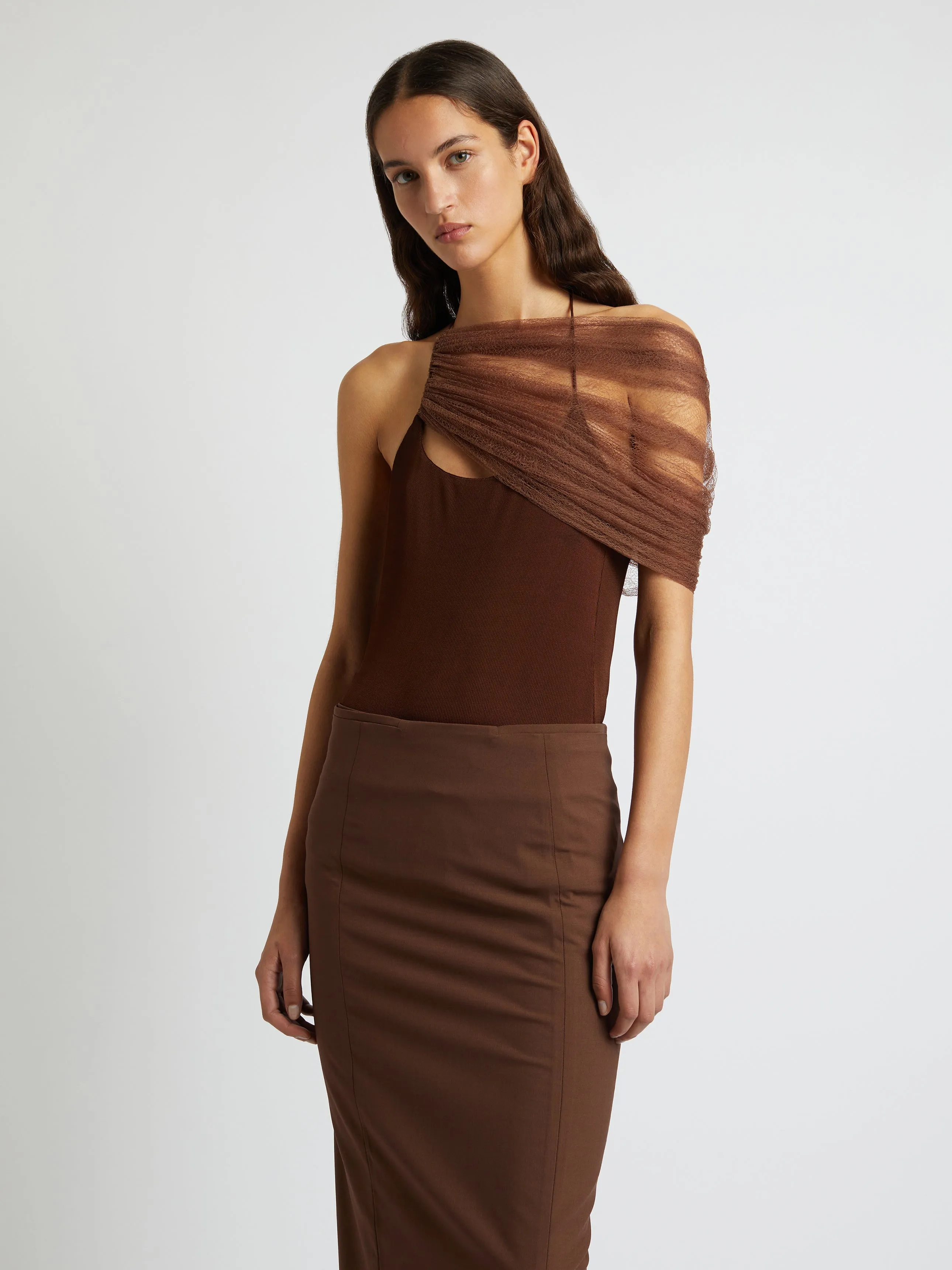Vapor Lace Shawl Tank sold by Christopher Esber
