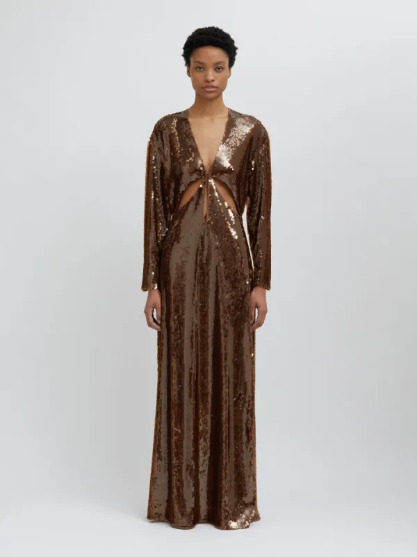 Lucent Sequin Triquetra Dress sold by Christopher Esber