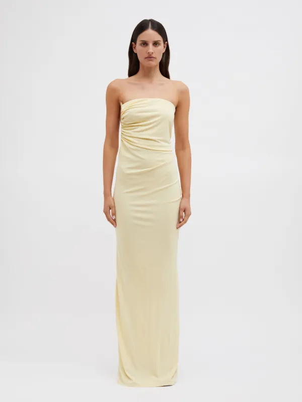 strapless open back dress Sleeveless V-Neck Classic Long A-Line Satin Prom Dress– PromGirl