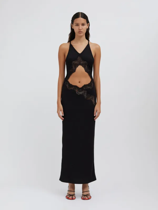 Lace Insert Halter Dress sold by Christopher Esber