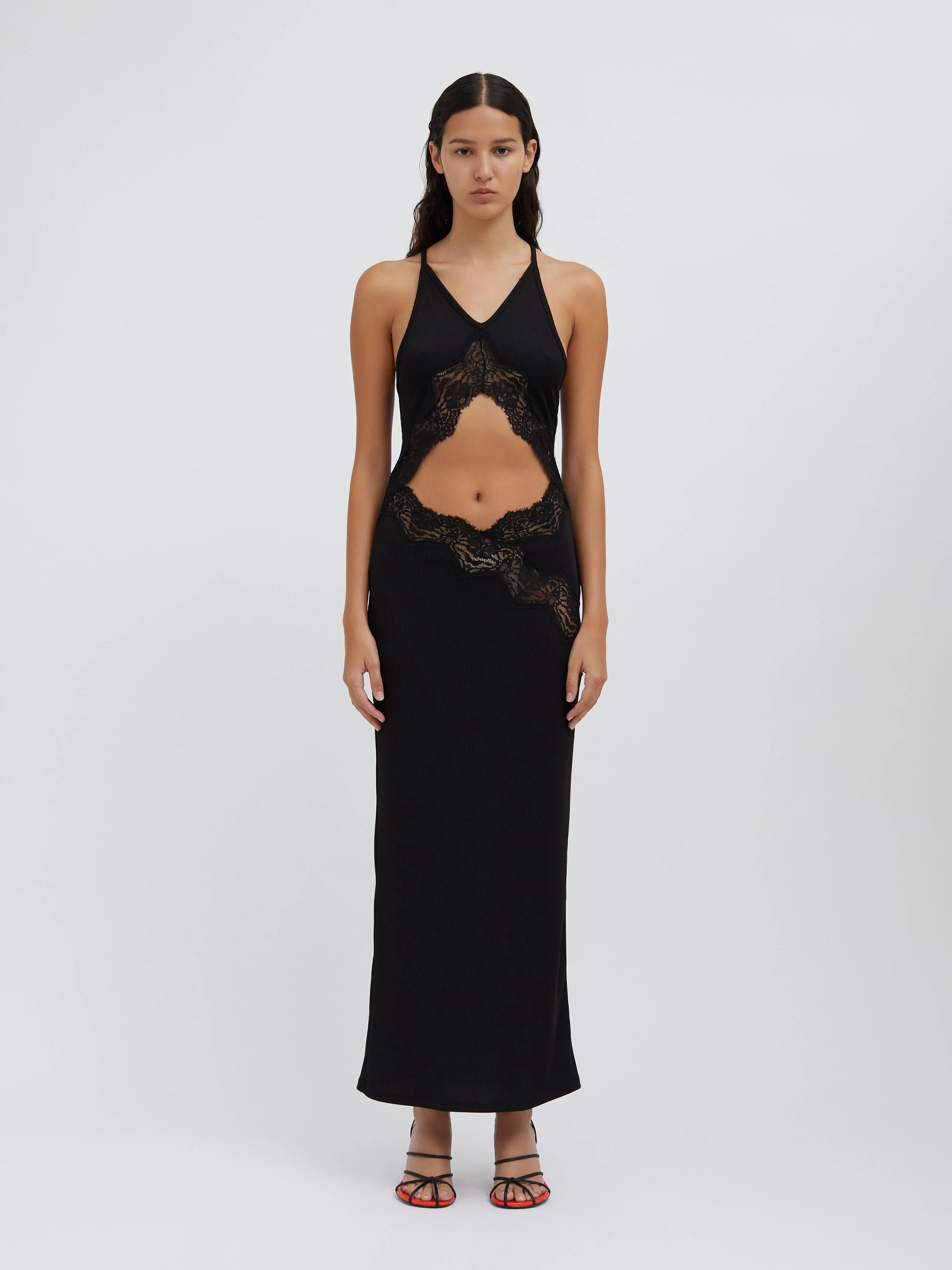 Lace Insert Halter Dress sold by Christopher Esber