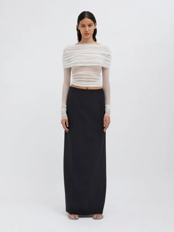 Racquet Straight Tailored Skirt made by Christopher Esber