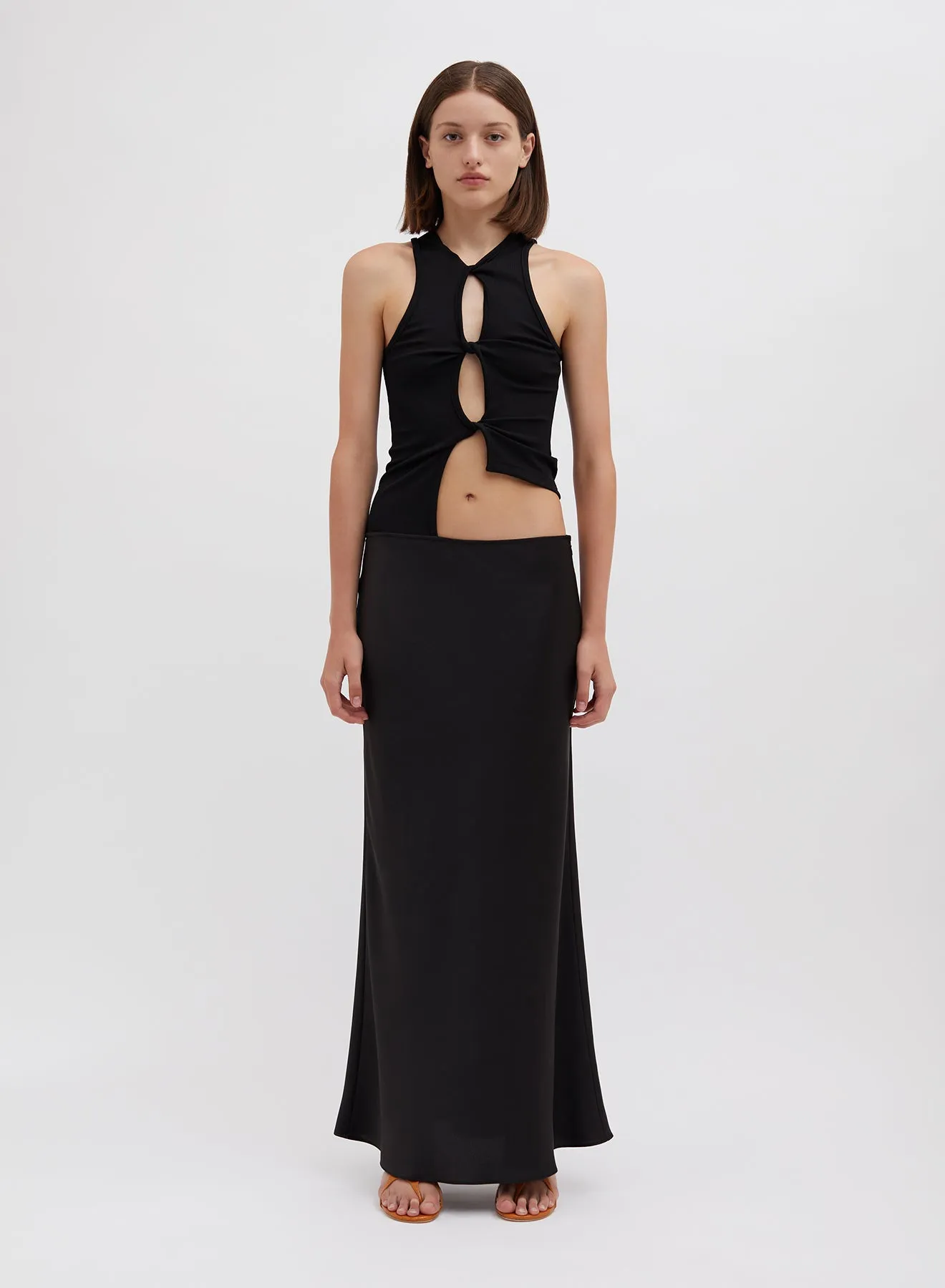 Open Twist Satin Tank Dress sold by Christopher Esber