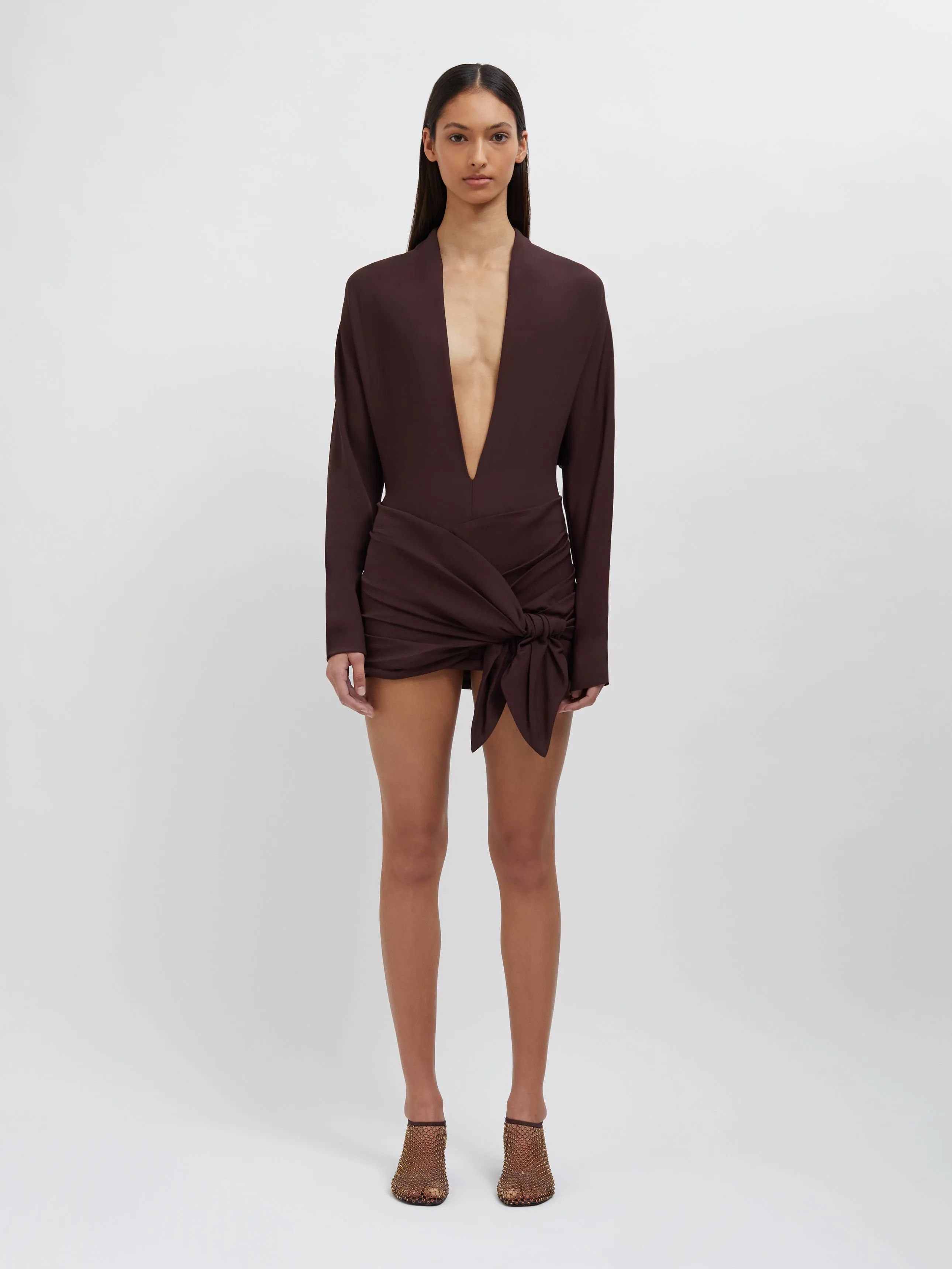 Wrapped Tie Dolman Mini Dress sold by Christopher Esber