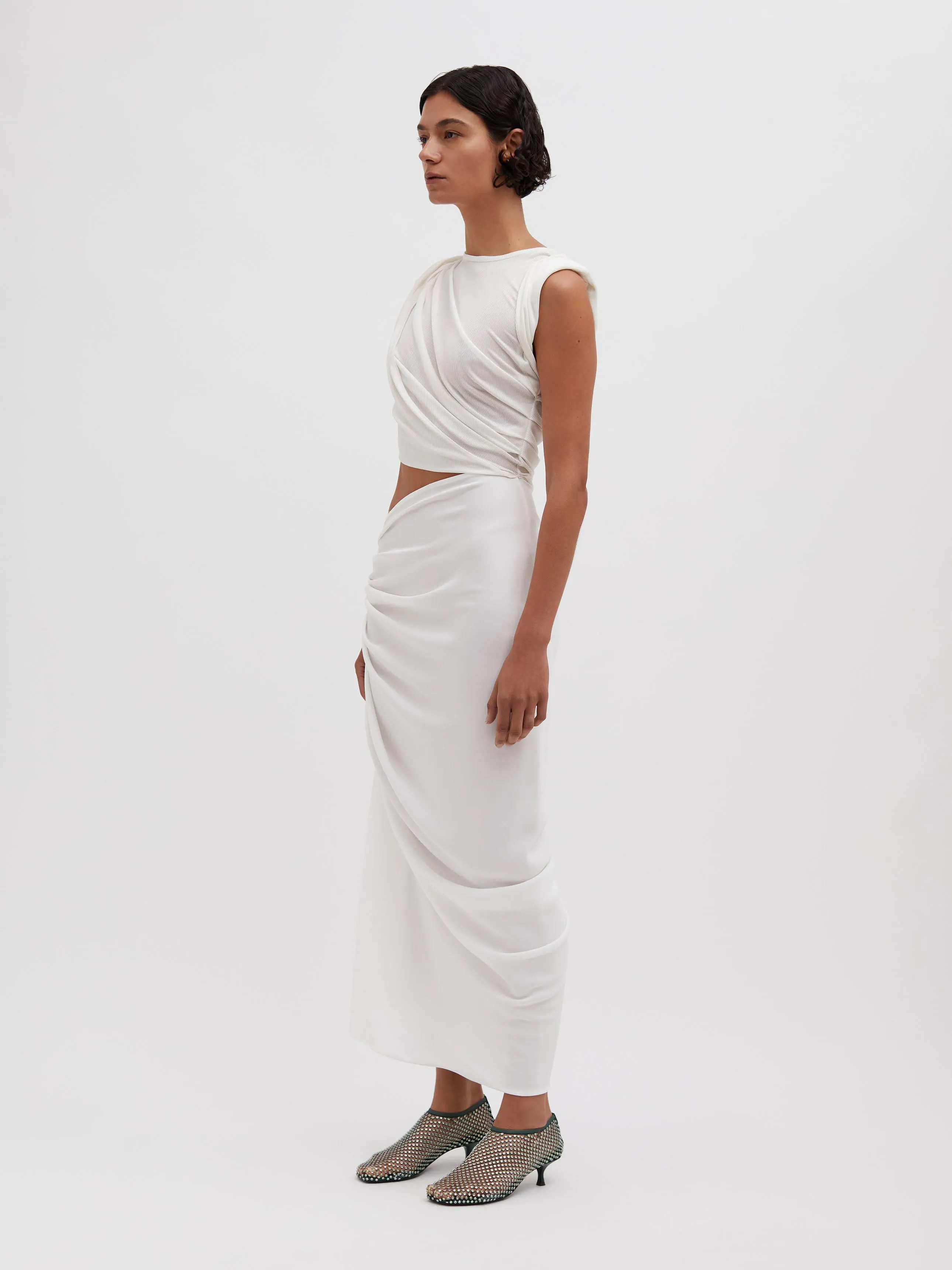 Ribbed Twist Tank Drape Dress sold by Christopher Esber product image thumbnail 3