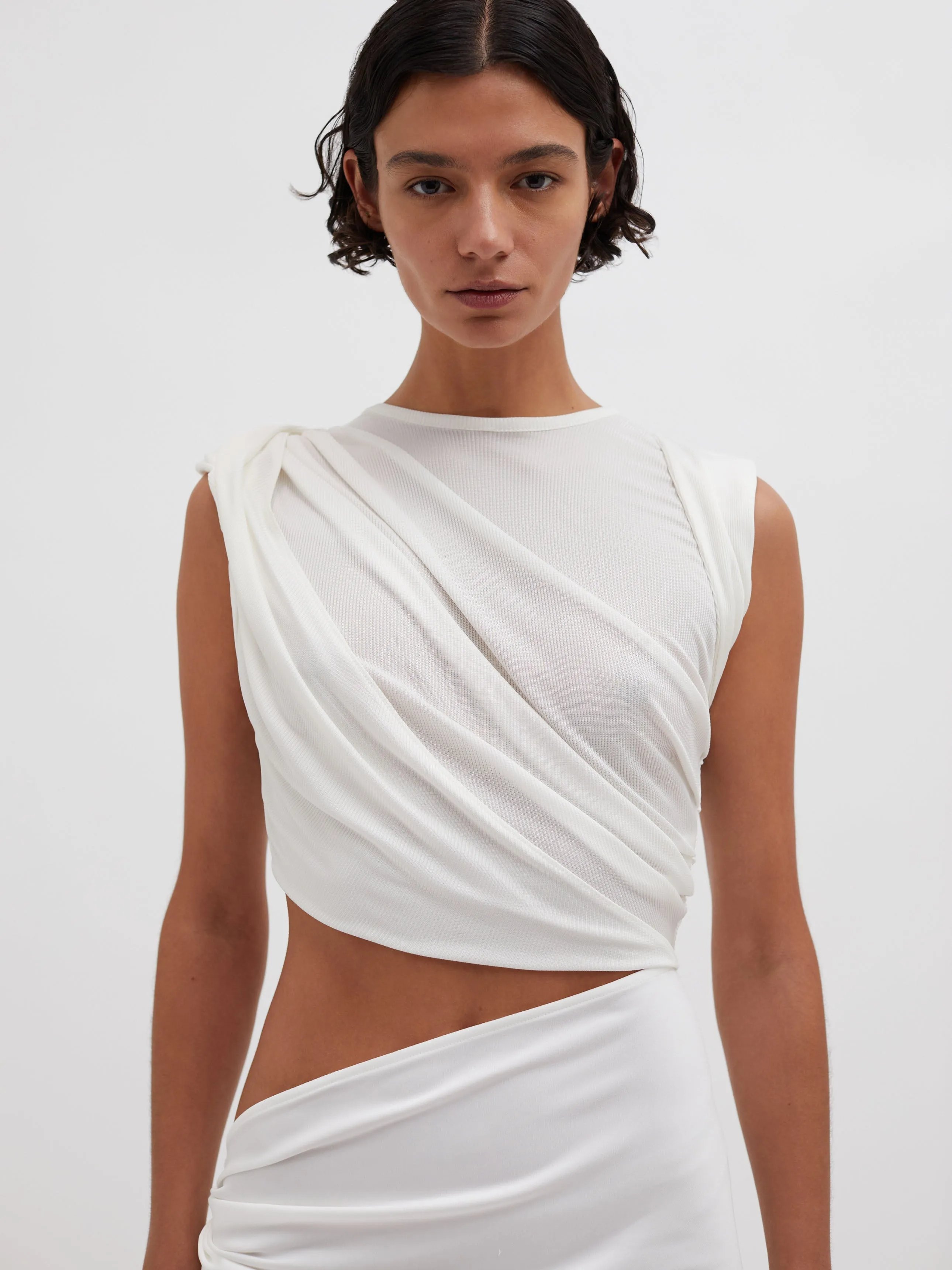 Ribbed Twist Tank Drape Dress sold by Christopher Esber product image thumbnail 5