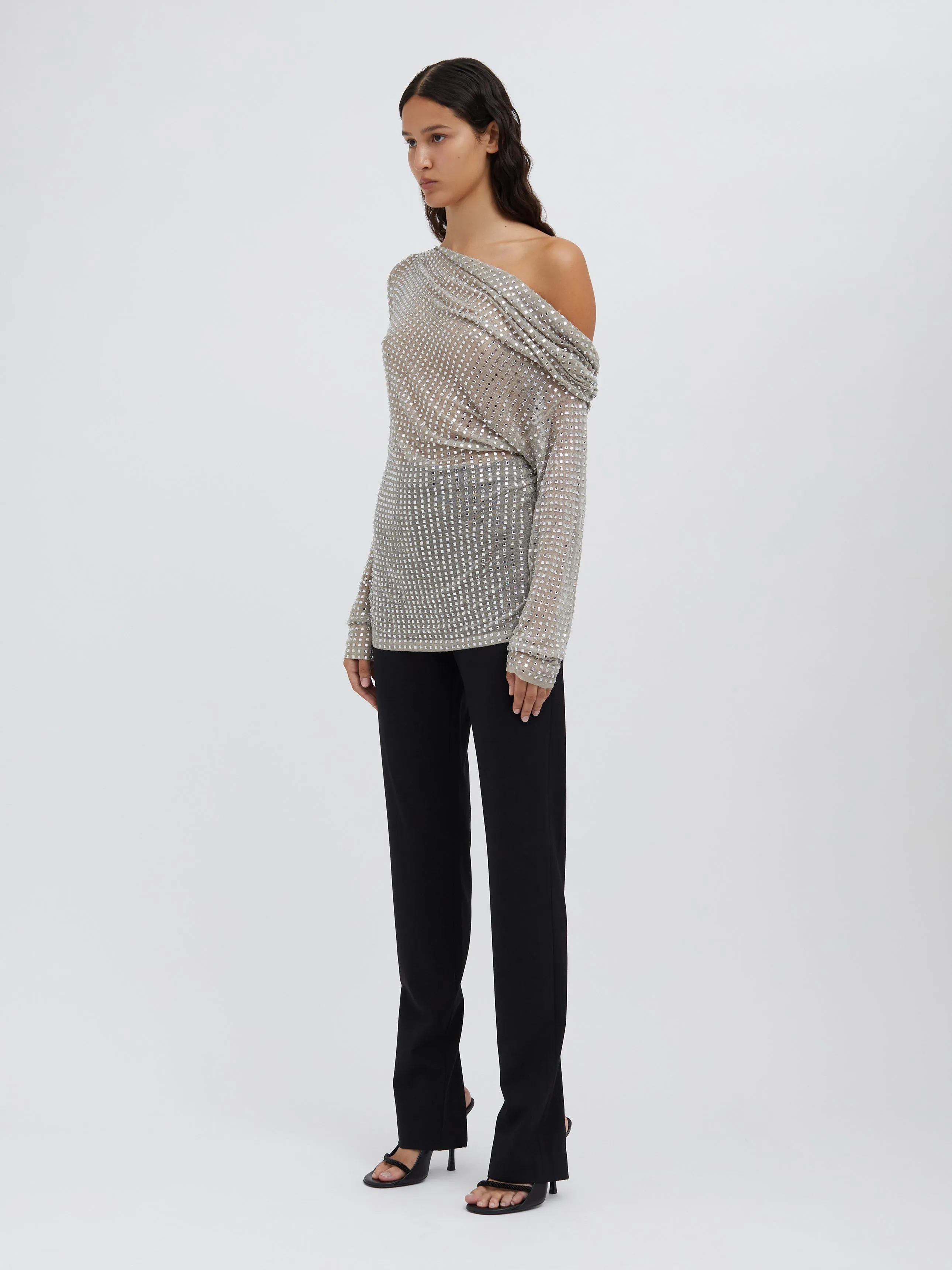 Cristalla Drape Knit Long Sleeve Top sold by Christopher Esber product image thumbnail 2