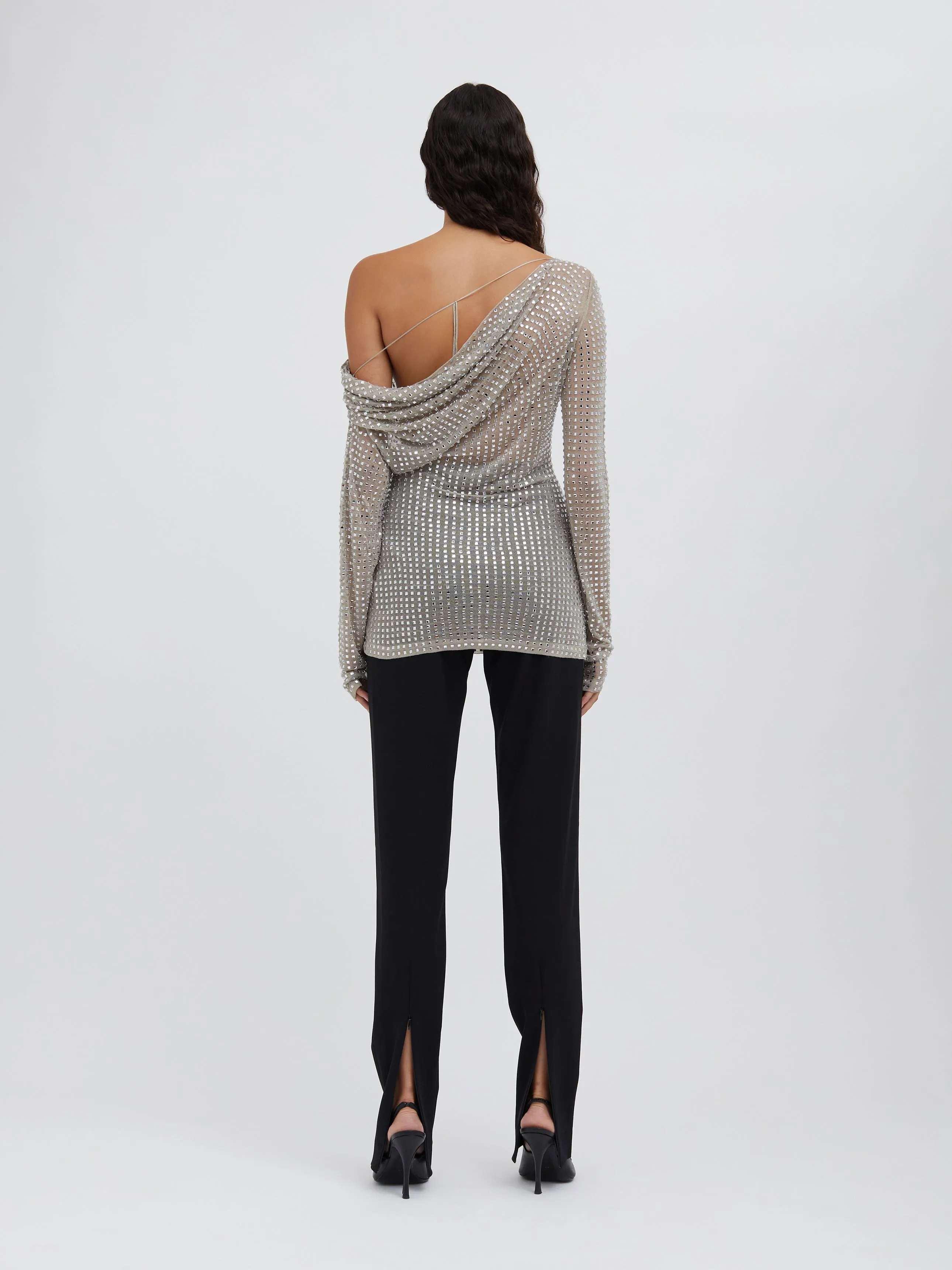 Cristalla Drape Knit Long Sleeve Top sold by Christopher Esber product image thumbnail 3