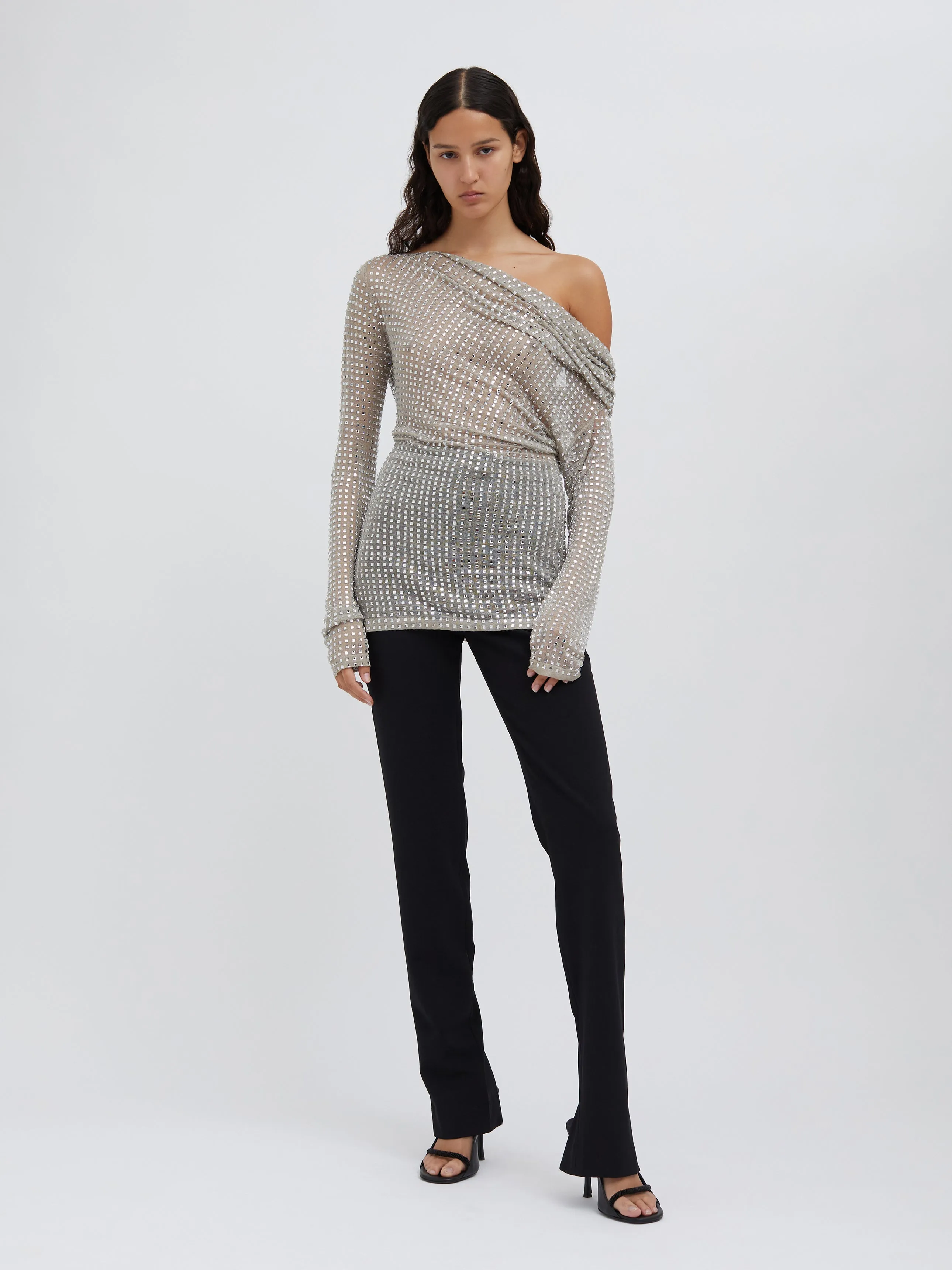 Cristalla Drape Knit Long Sleeve Top sold by Christopher Esber product image thumbnail 4