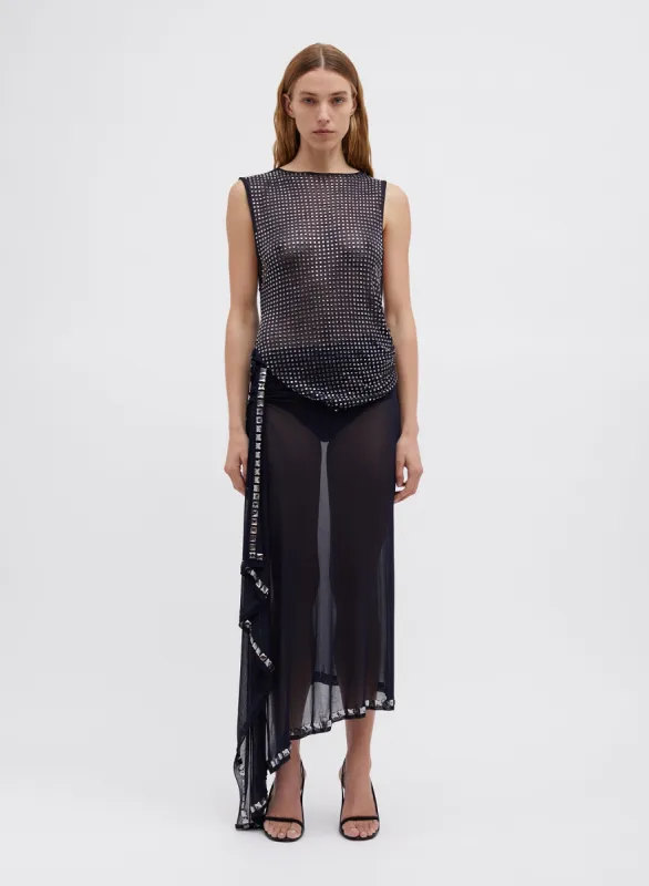 Cristalla Asymmetric Knit Top sold by Christopher Esber