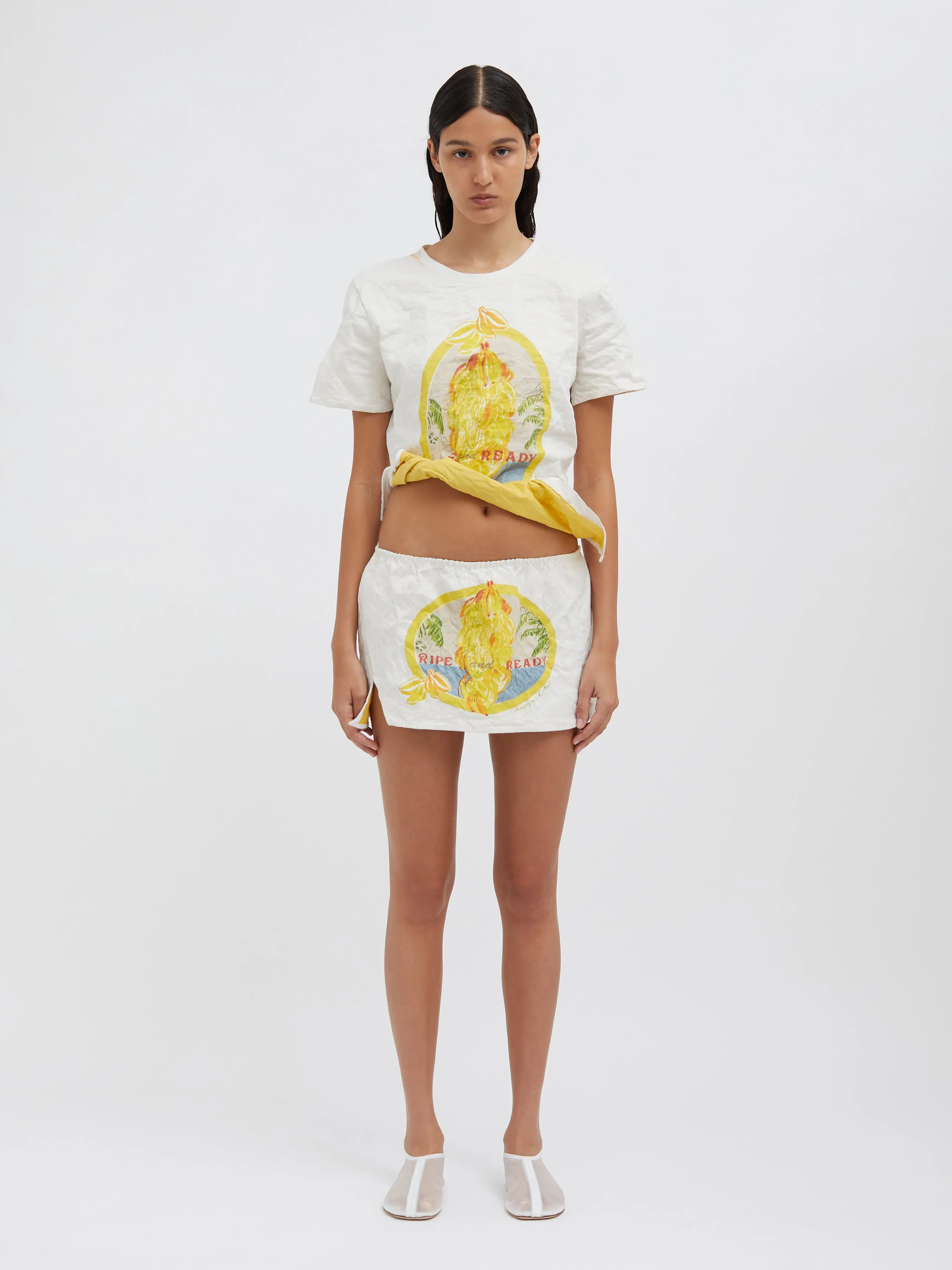 Ripe And Ready Crushed Micro Skirt sold by Christopher Esber