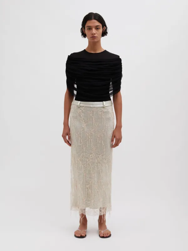 Beaded Ivy Lace Skirt made by Christopher Esber