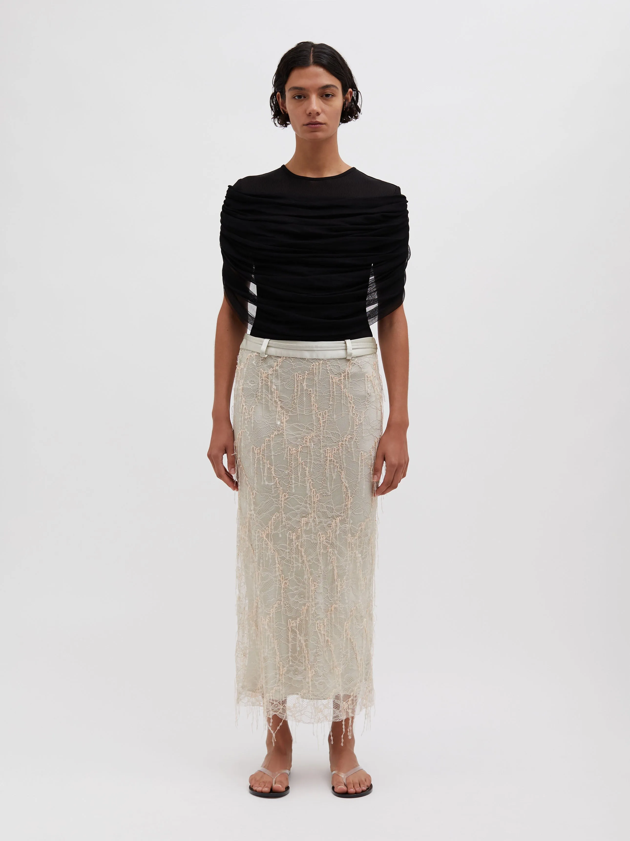 Beaded Ivy Lace Skirt sold by Christopher Esber