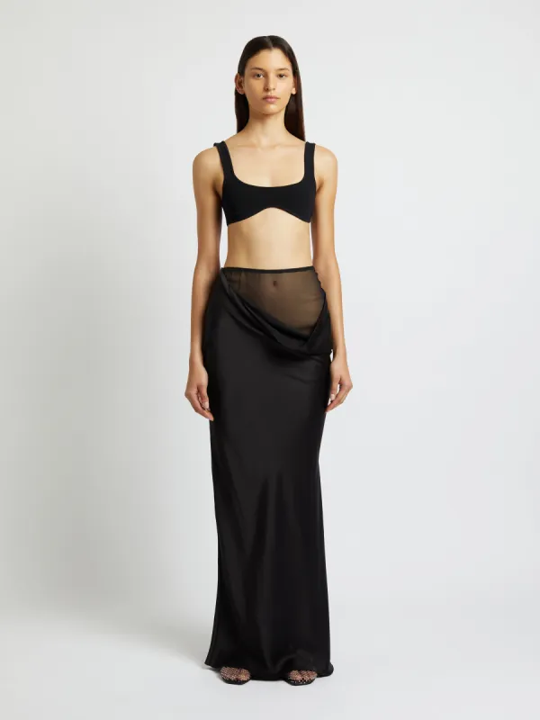 Drifted Silk Drape Long Skirt made by Christopher Esber