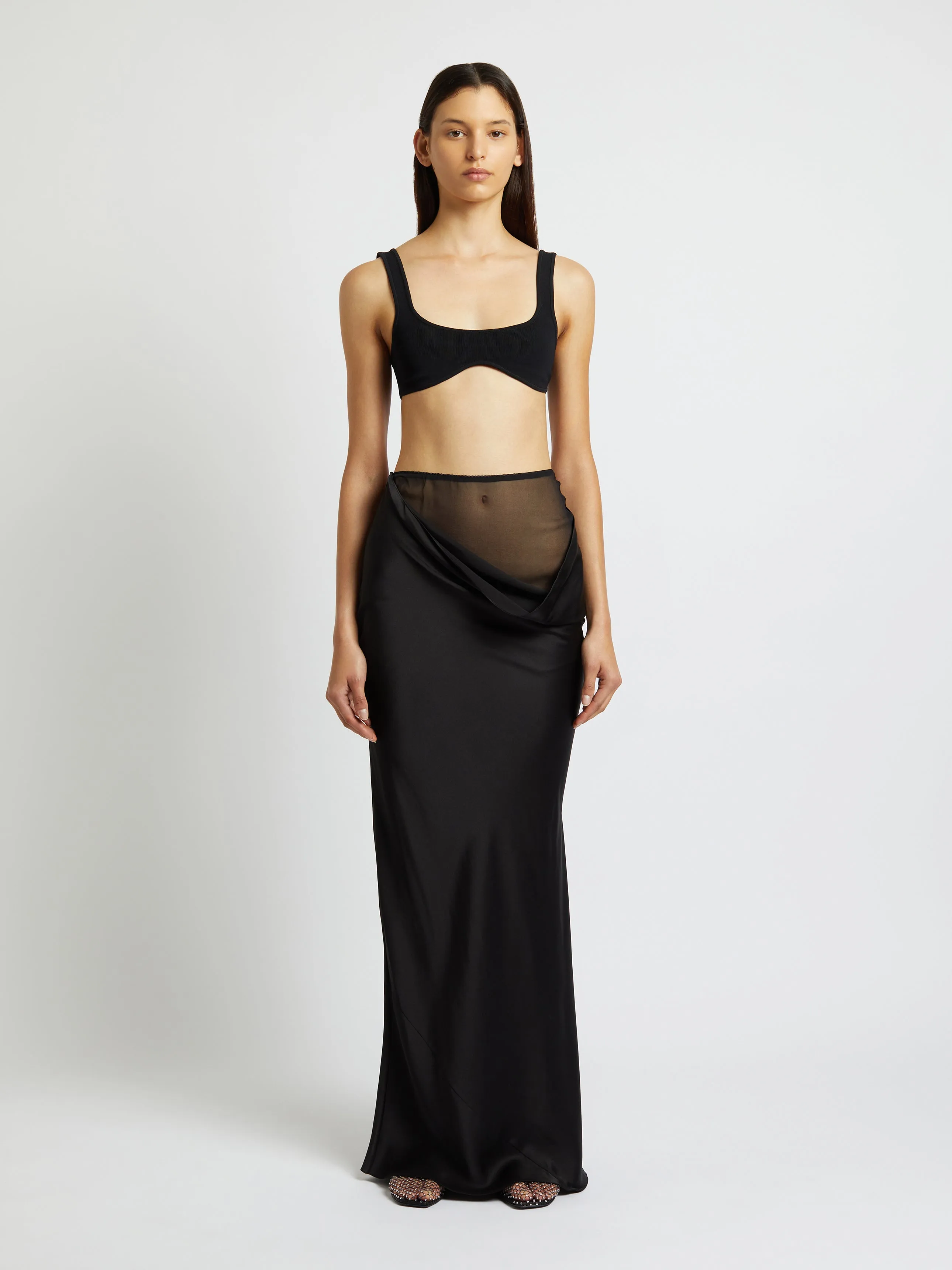Drifted Silk Drape Long Skirt sold by Christopher Esber