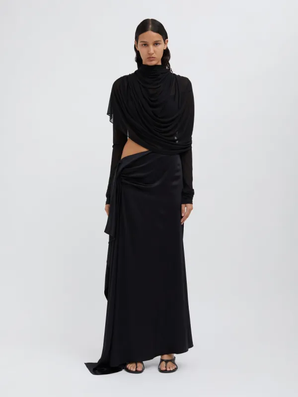 Cusco Silk Elongated Drape Skirt sold by Christopher Esber