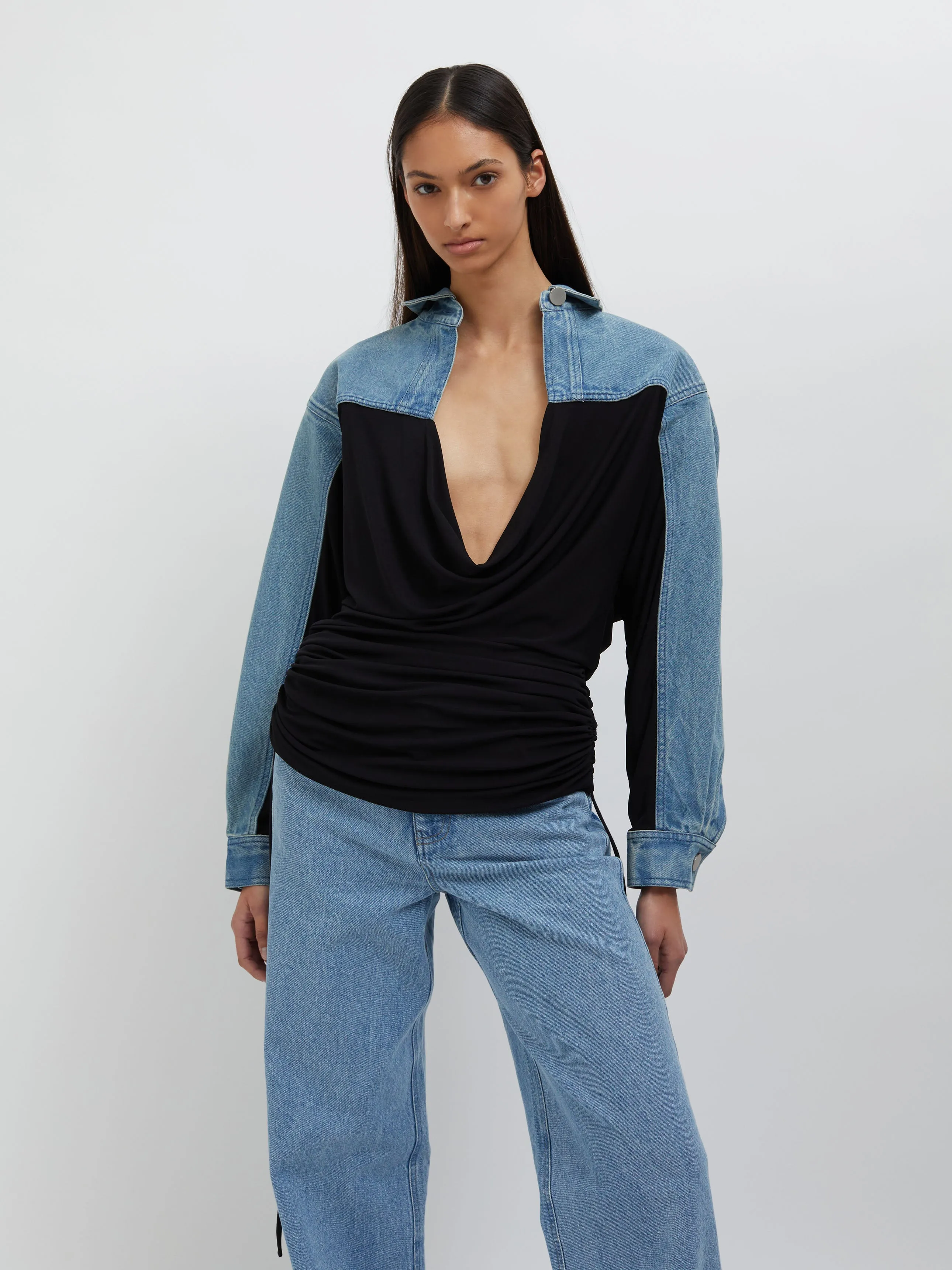 Deconstructed Denim Cummerbund Shirt sold by Christopher Esber product image thumbnail 4