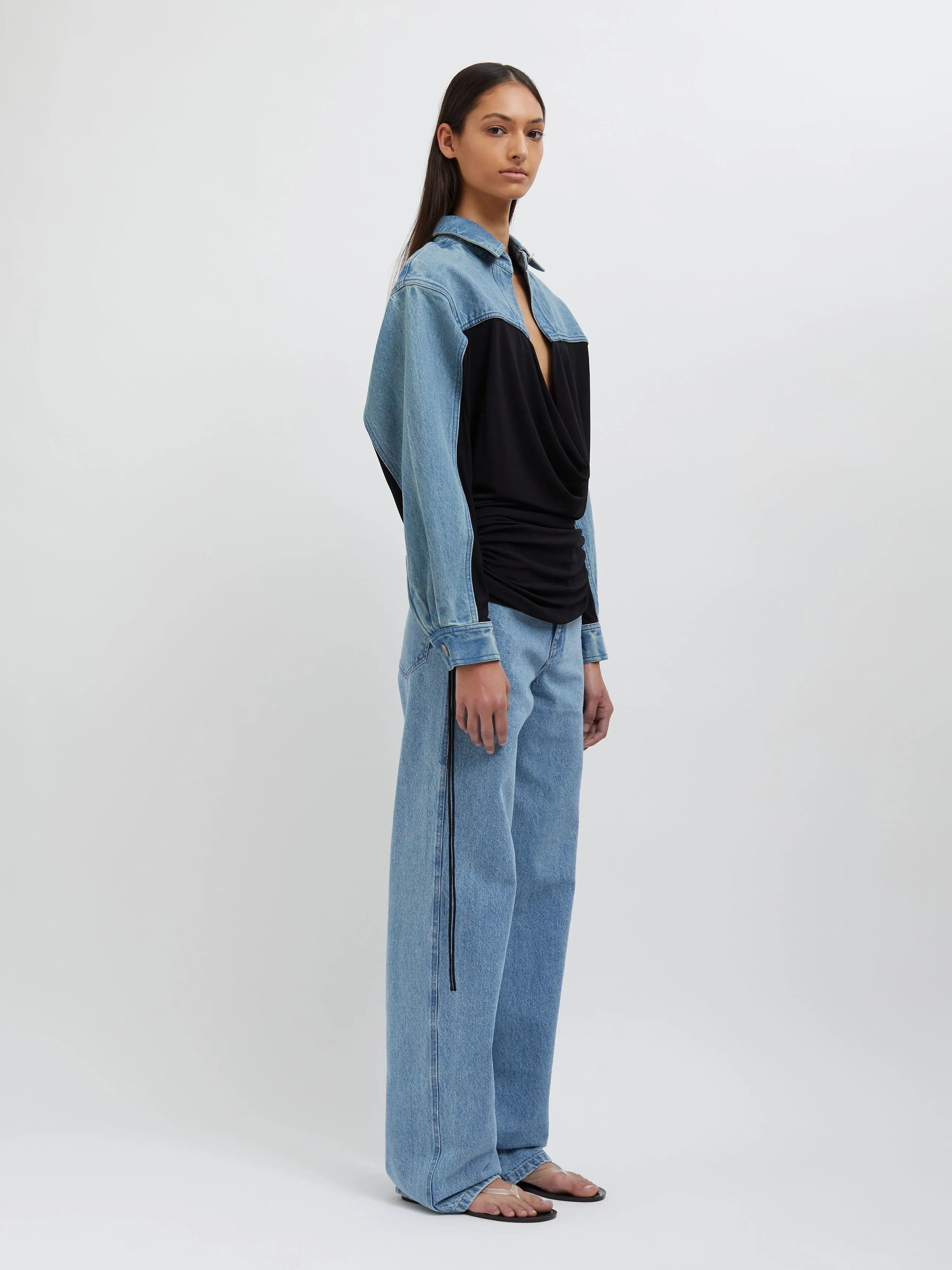 Deconstructed Denim Cummerbund Shirt sold by Christopher Esber product image thumbnail 5